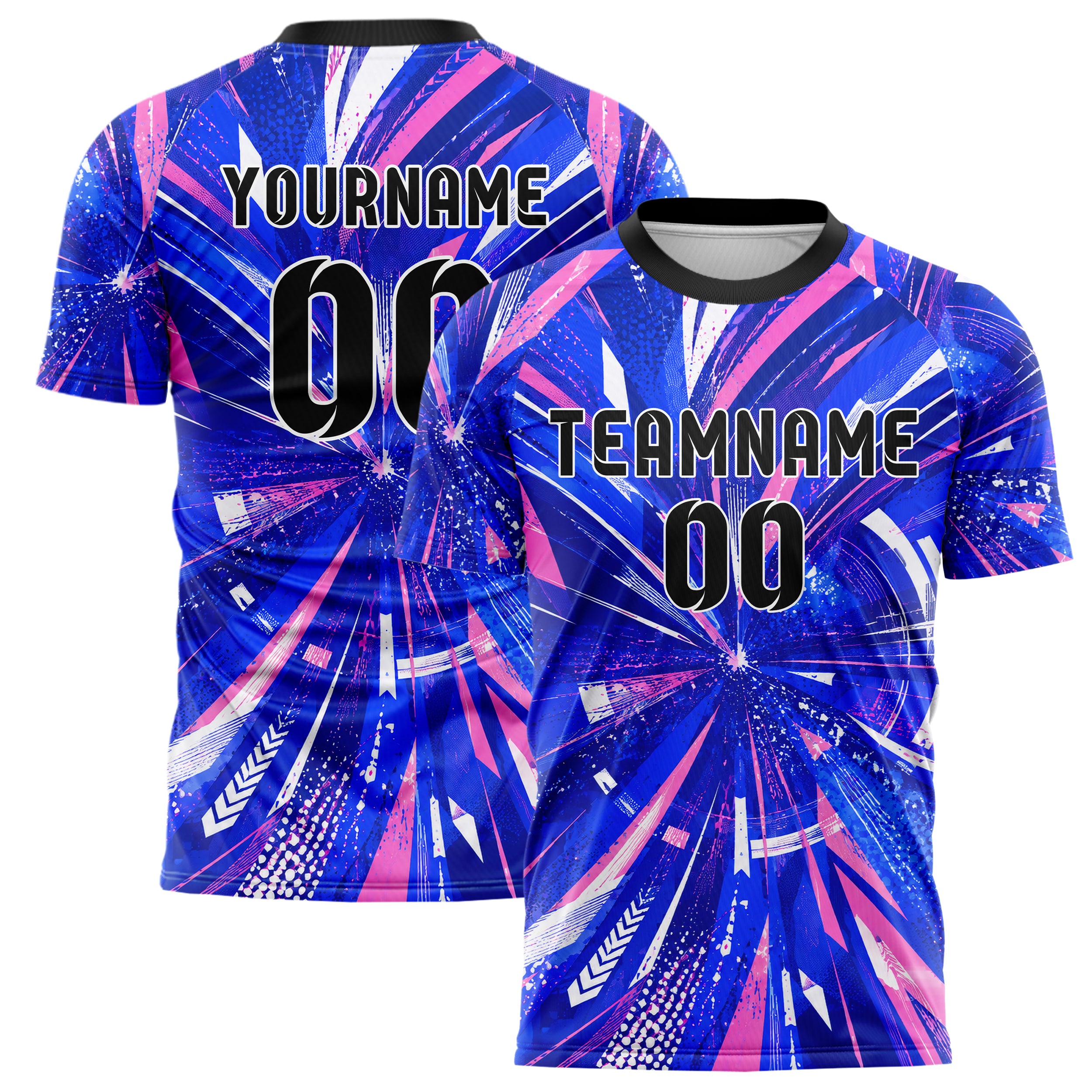 Royalblau klassisches abstrakte Linien Speckles Line Accents Design 12-0264 individuelles Fußballtrikot main