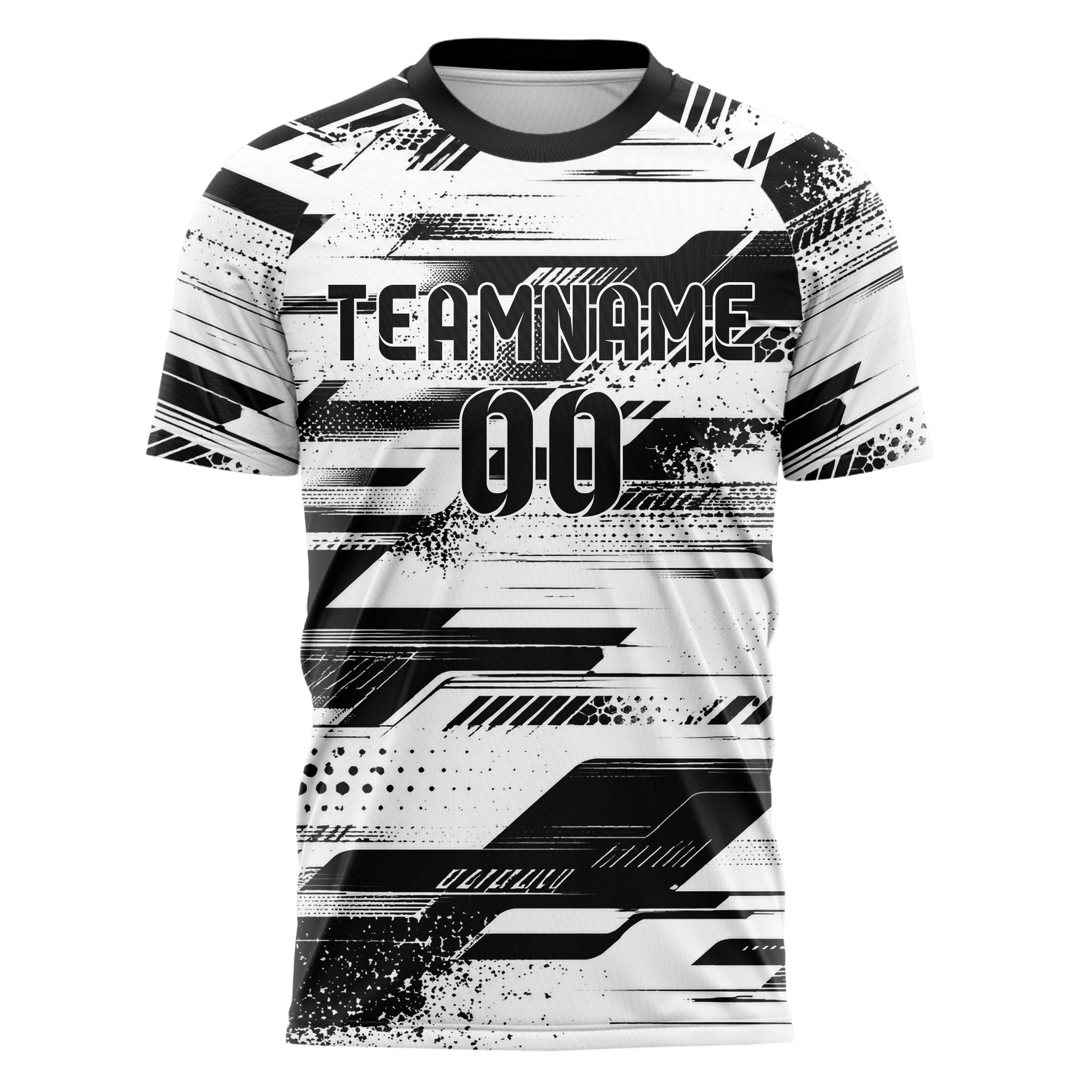 Weiss klassisches abstrakte Linien diagonale Streamlines Design 12-0115 individuelles Fußballtrikot front