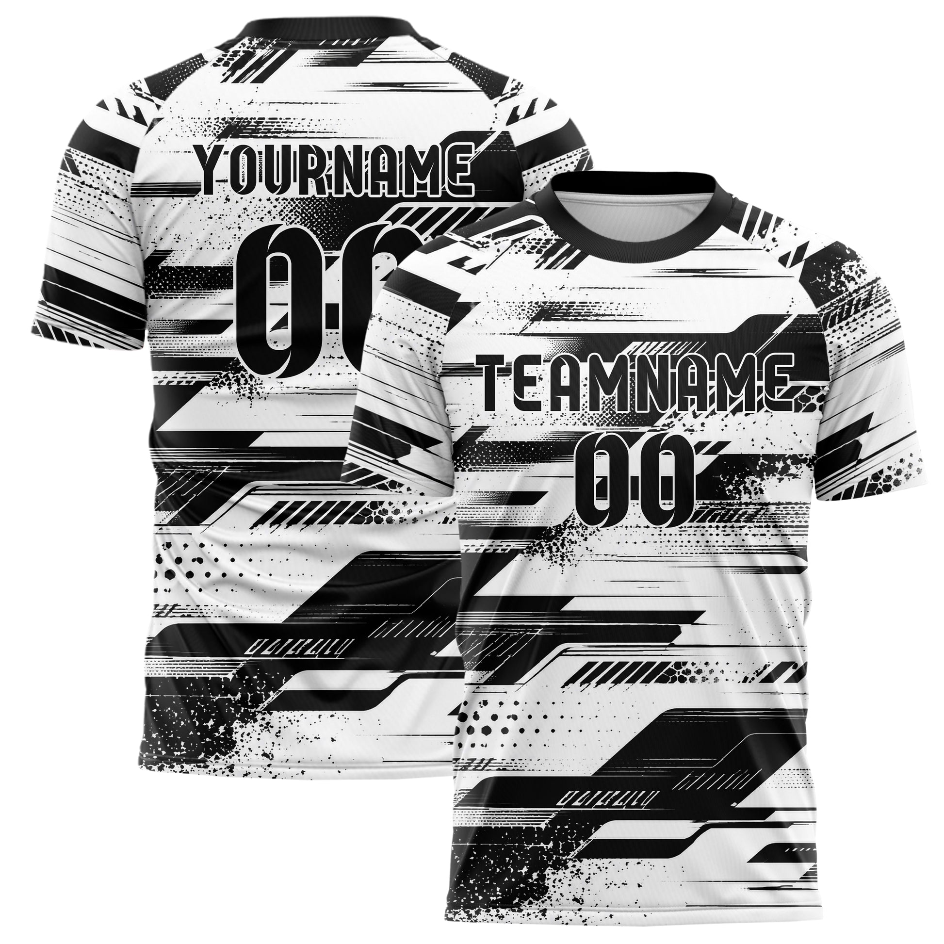 Weiss klassisches abstrakte Linien diagonale Streamlines Design 12-0115 individuelles Fußballtrikot main