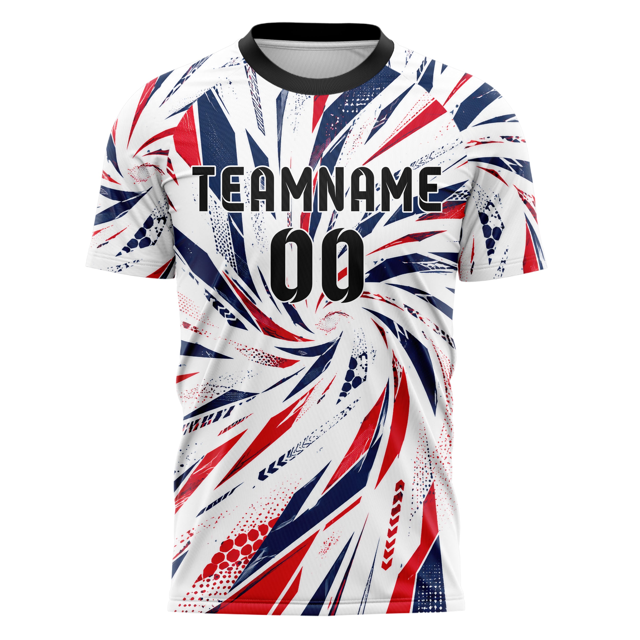 Weiss klassisches abstrakte Linien diagonale Streamlines Design 12-0155 individuelles Fußballtrikot front