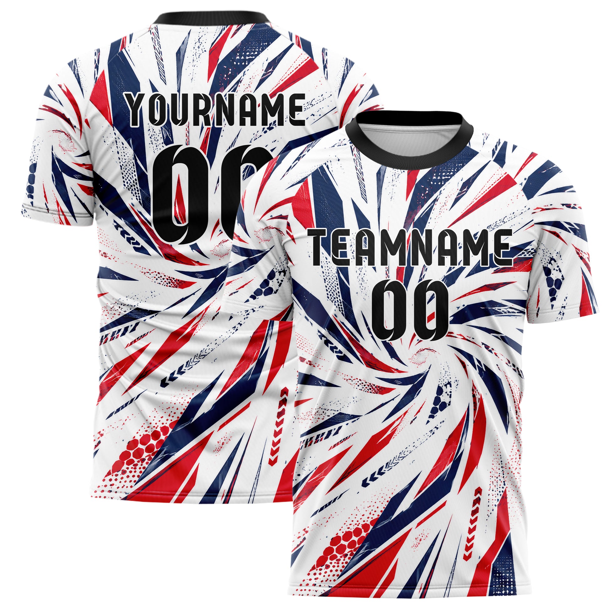 Weiss klassisches abstrakte Linien diagonale Streamlines Design 12-0155 individuelles Fußballtrikot main