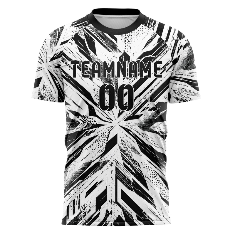 Weiss klassisches abstrakte Linien diagonale Streamlines Design 12-0307 individuelles Fußballtrikot front
