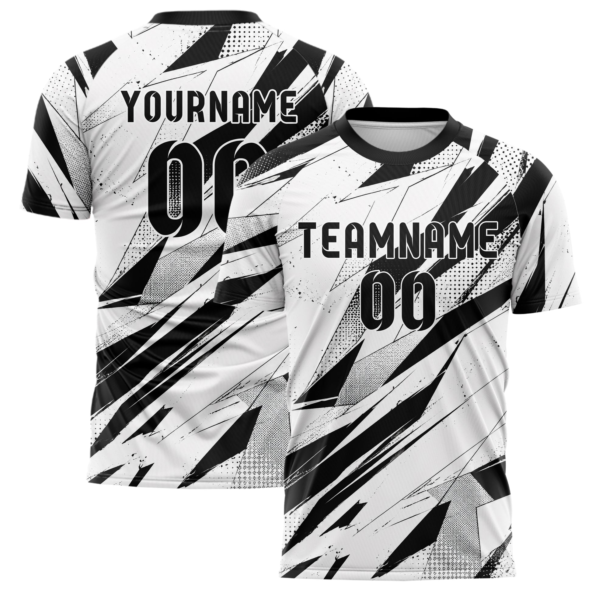 Weiss klassisches abstrakte Linien Polygon Shards Design 12-0490 individuelles Fußballtrikot main