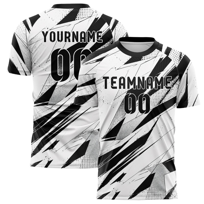 Weiss klassisches abstrakte Linien Polygon Shards Design 12-0490 individuelles Fußballtrikot main