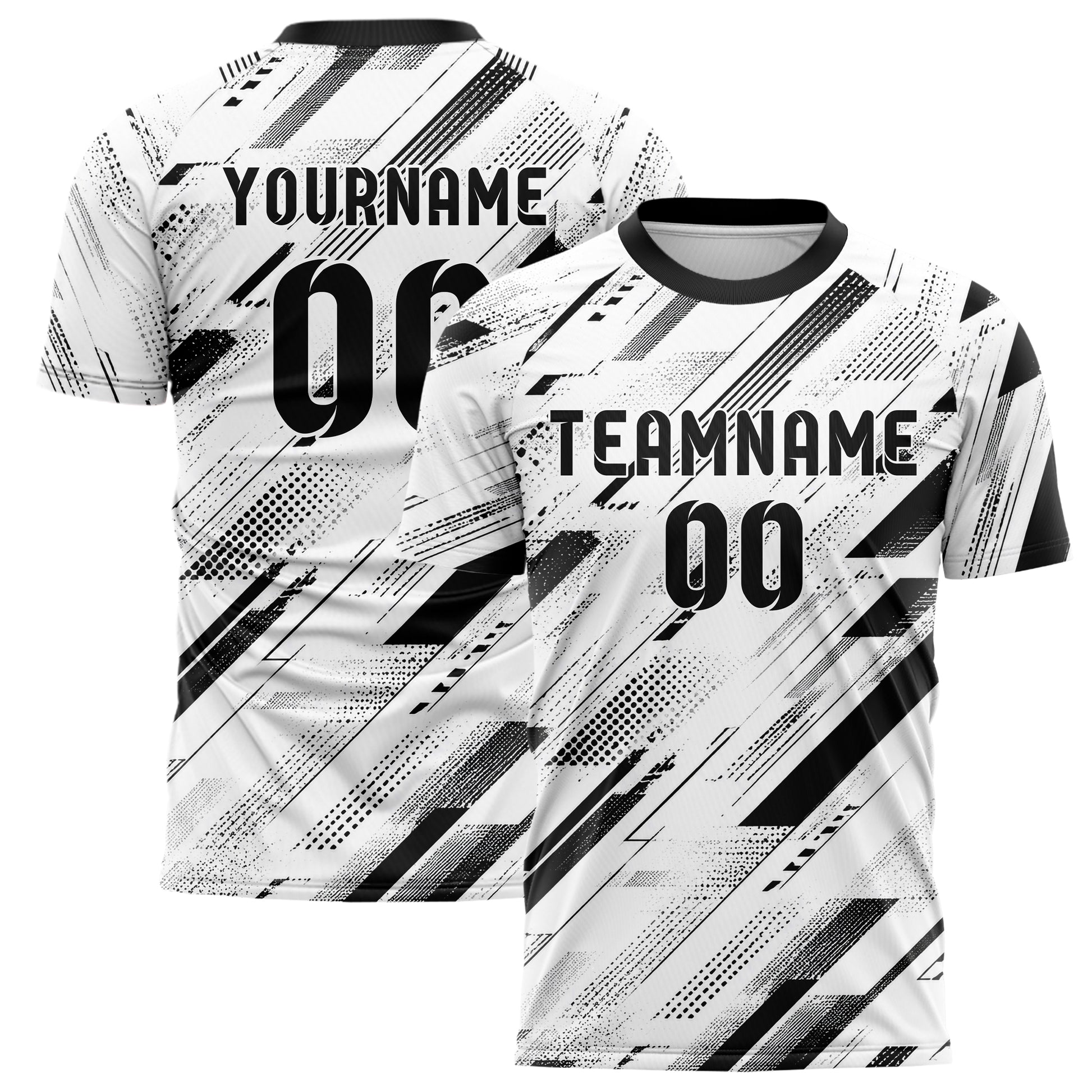 Weiss klassisches abstrakte Linien Speckles Line Accents Design 12-0016 individuelles Fußballtrikot main