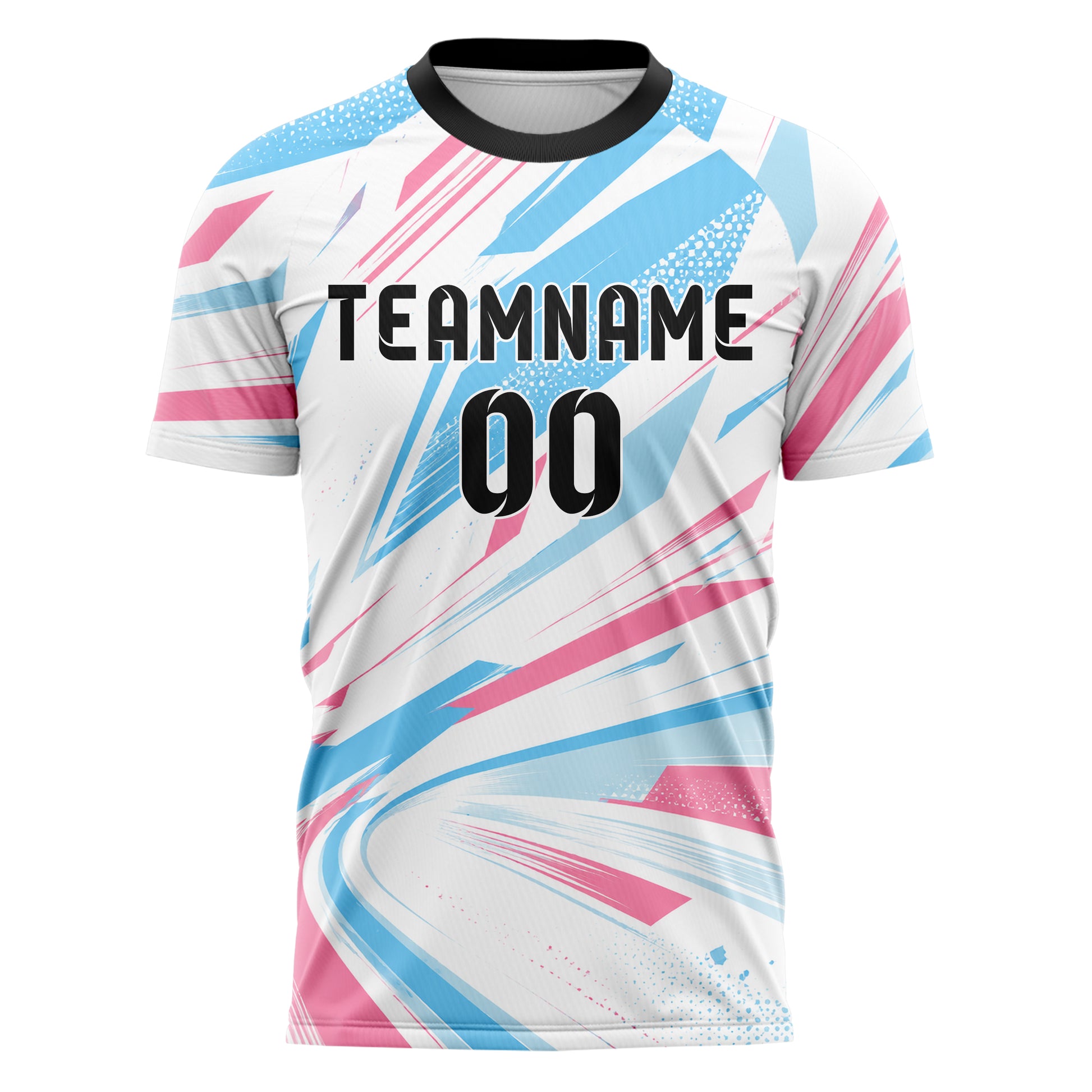 Weiss lebendiges abstrakte Linien asymmetrische Vector Panels Design 12-0561 individuelles Fußballtrikot front