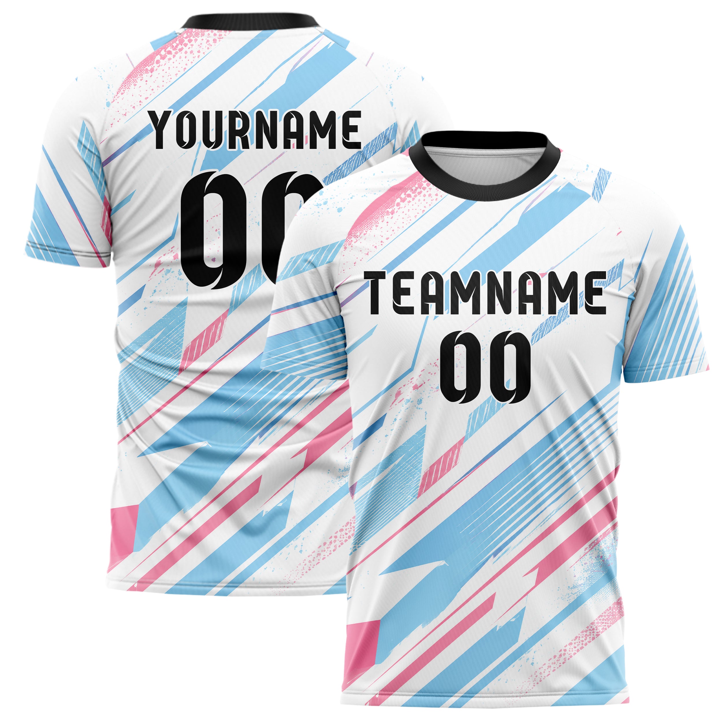 Weiss lebendiges abstrakte Linien diagonale Streamlines Design 12-0267 individuelles Fußballtrikot main