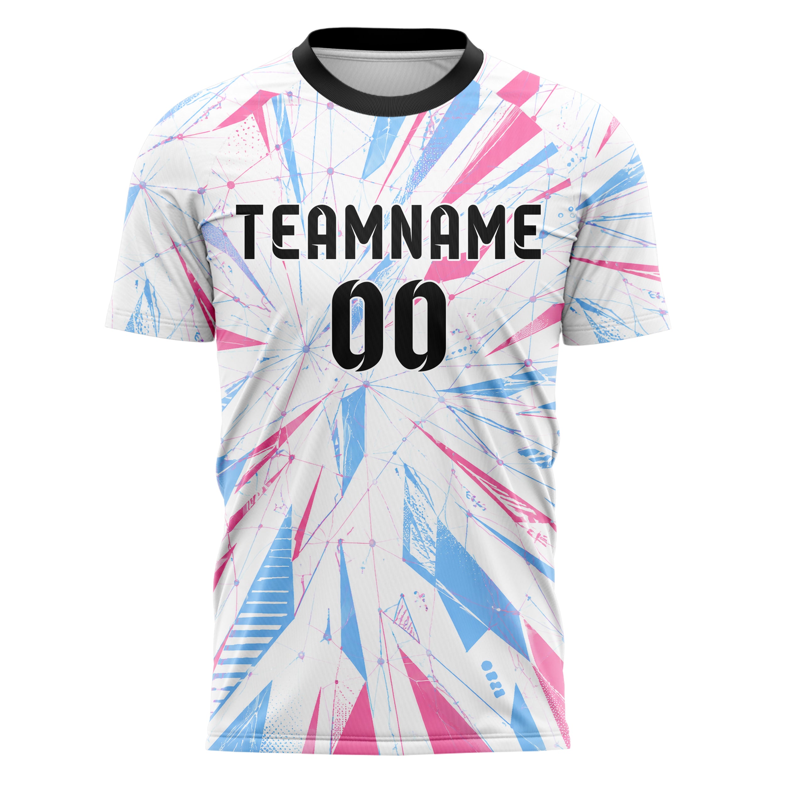 Weiss lebendiges abstrakte Linien Network Web Design 12-0375 individuelles Fußballtrikot front