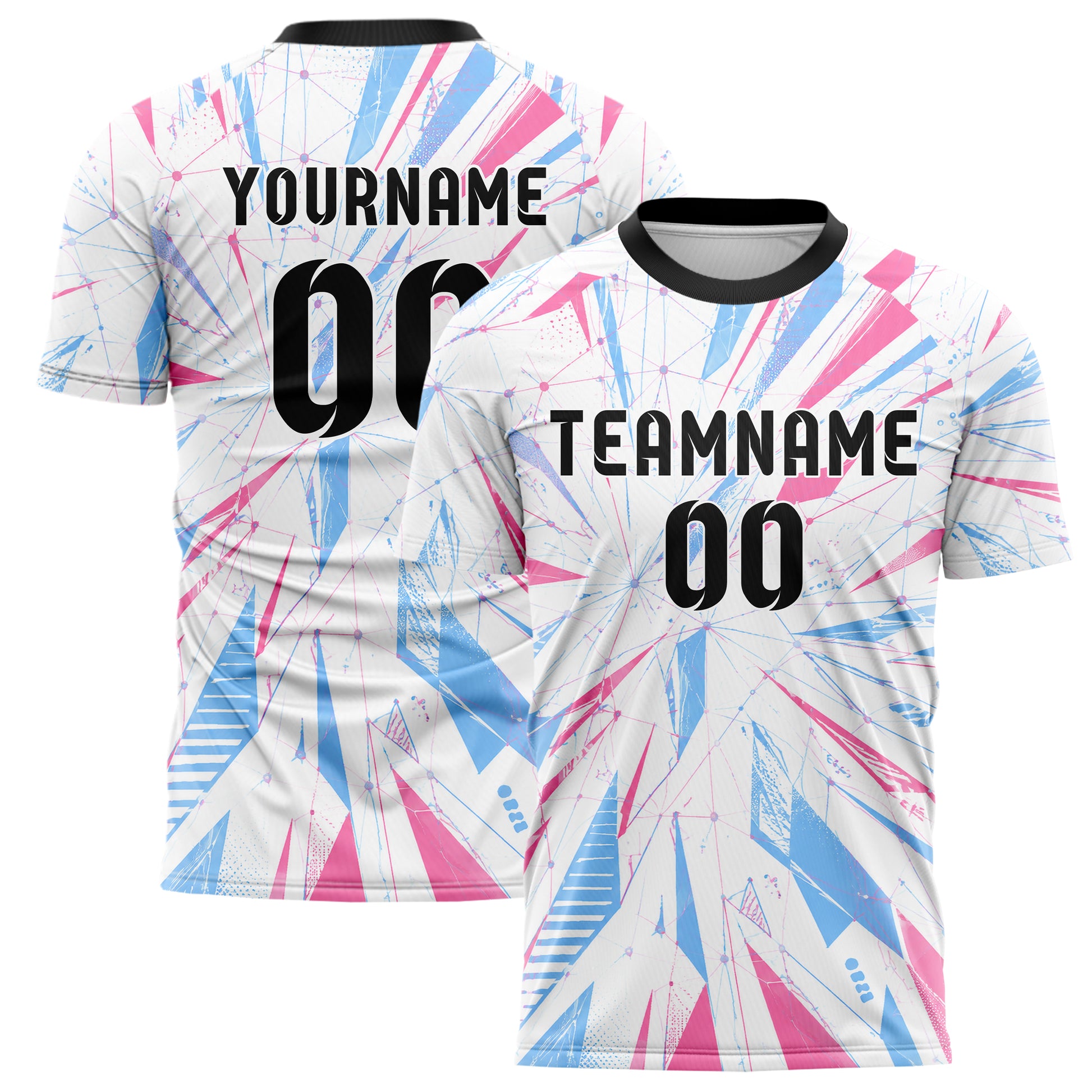 Weiss lebendiges abstrakte Linien Network Web Design 12-0375 individuelles Fußballtrikot main