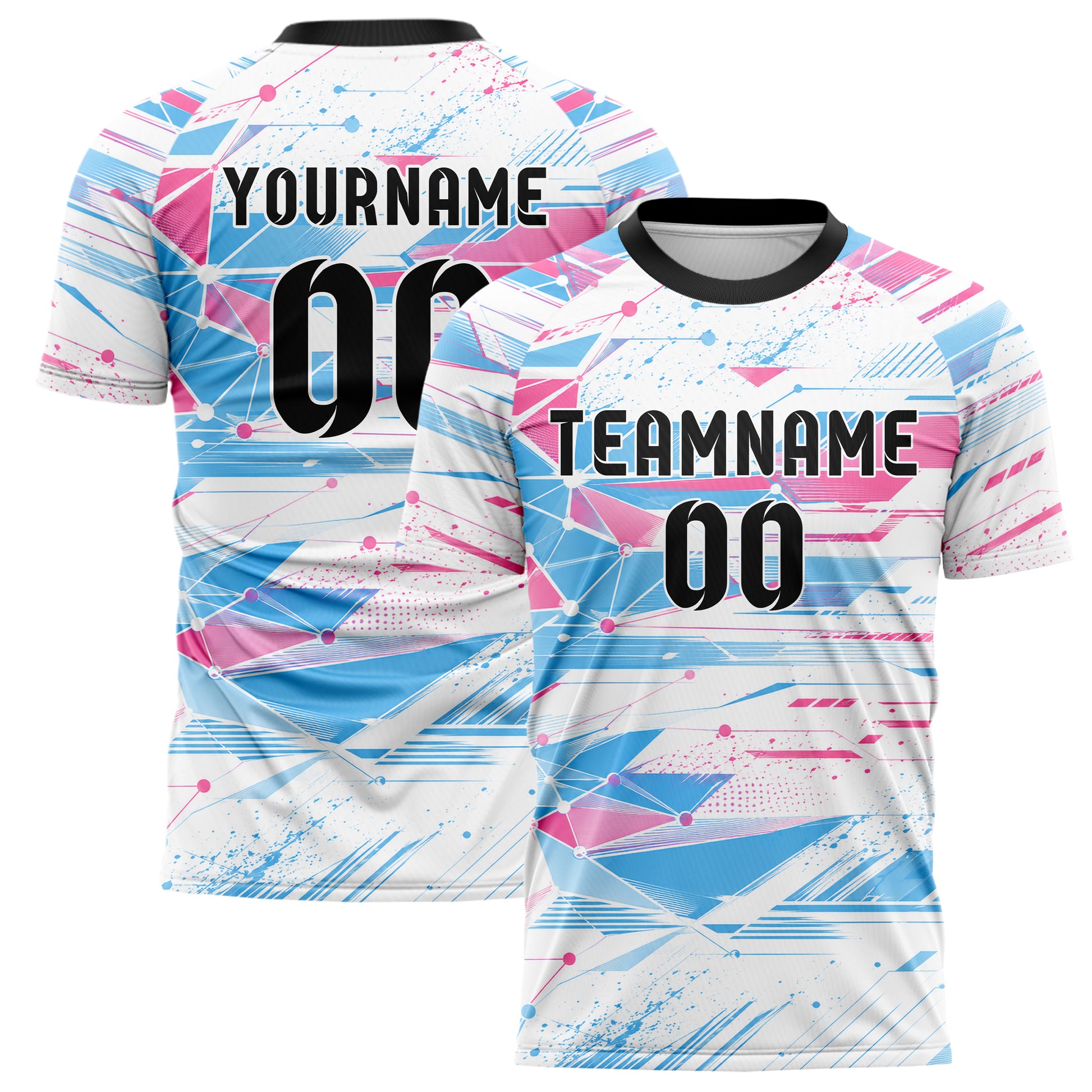 Weiss lebendiges abstrakte Linien Network Web Design 12-0399 individuelles Fußballtrikot main