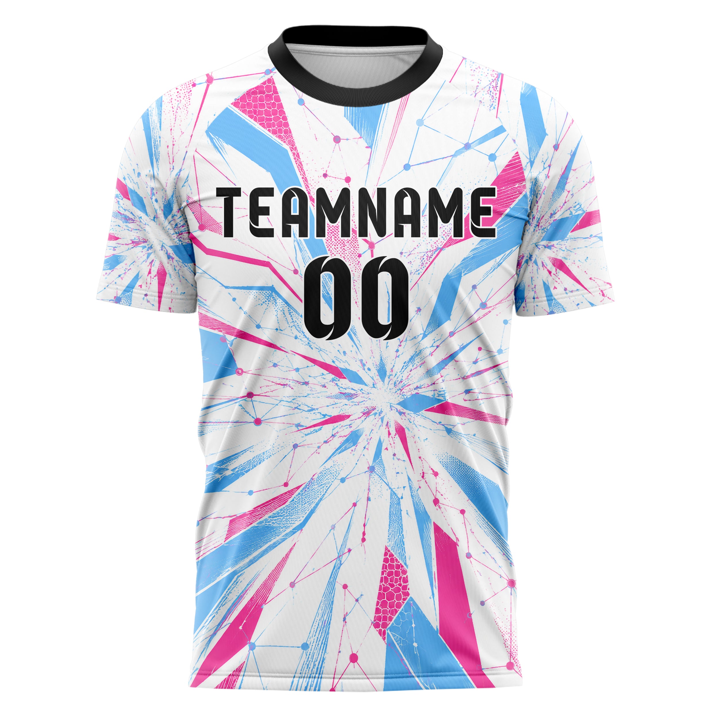 Weiss lebendiges abstrakte Linien Network Web Design 12-0471 individuelles Fußballtrikot front