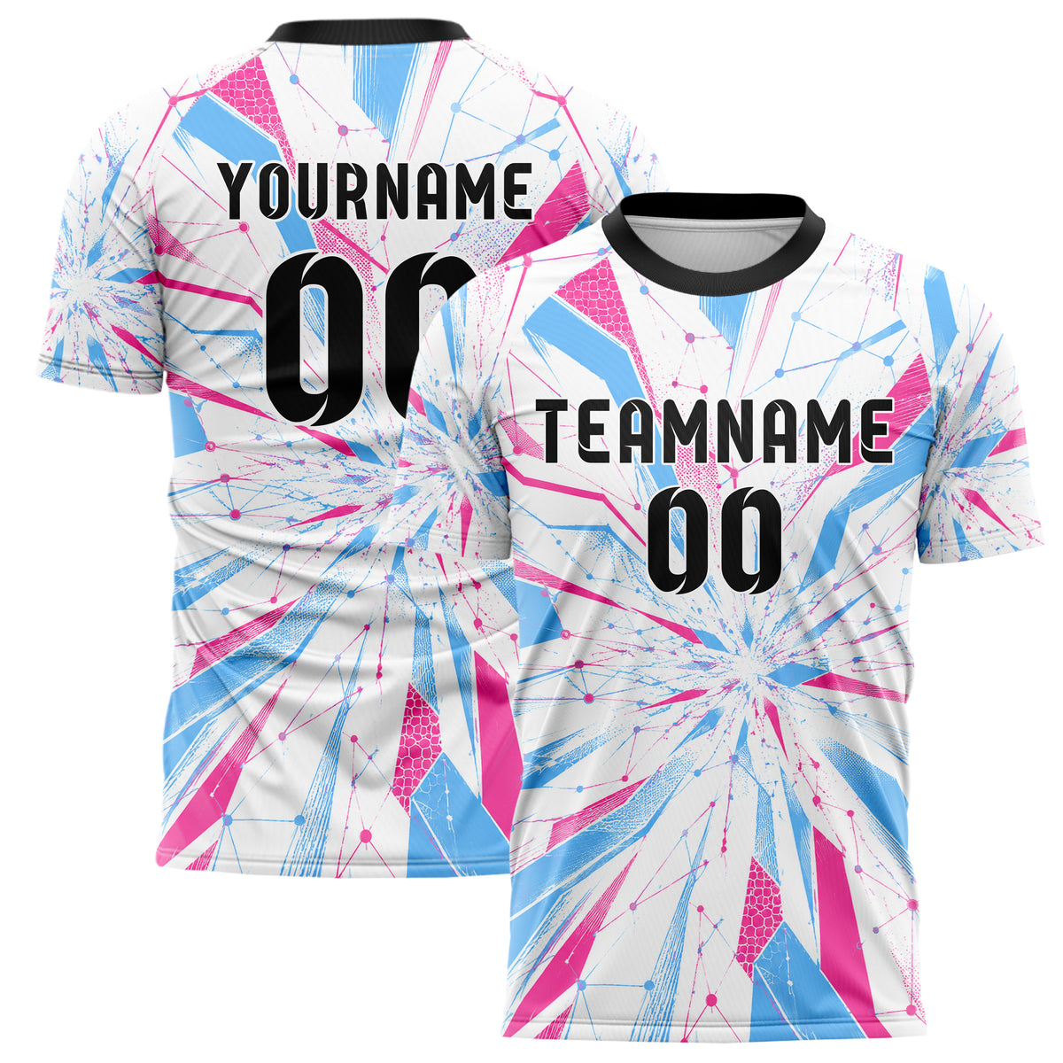 Weiss lebendiges abstrakte Linien Network Web Design 12-0471 individuelles Fußballtrikot main