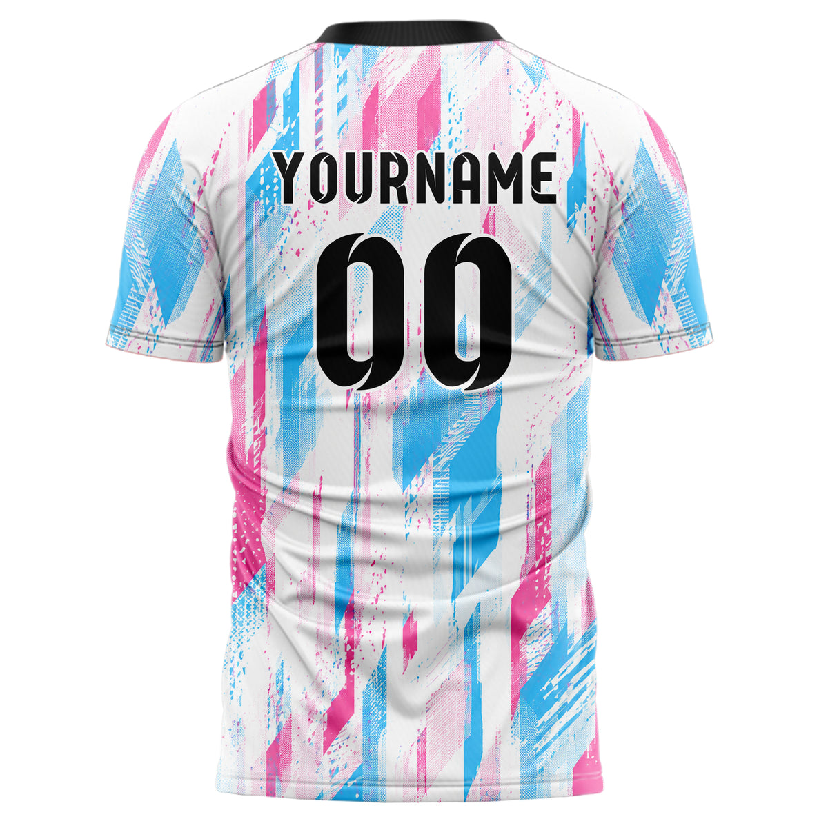 Weiss lebendiges abstrakte Linien Polygon Shards Design 12-0306 individuelles Fußballtrikot back