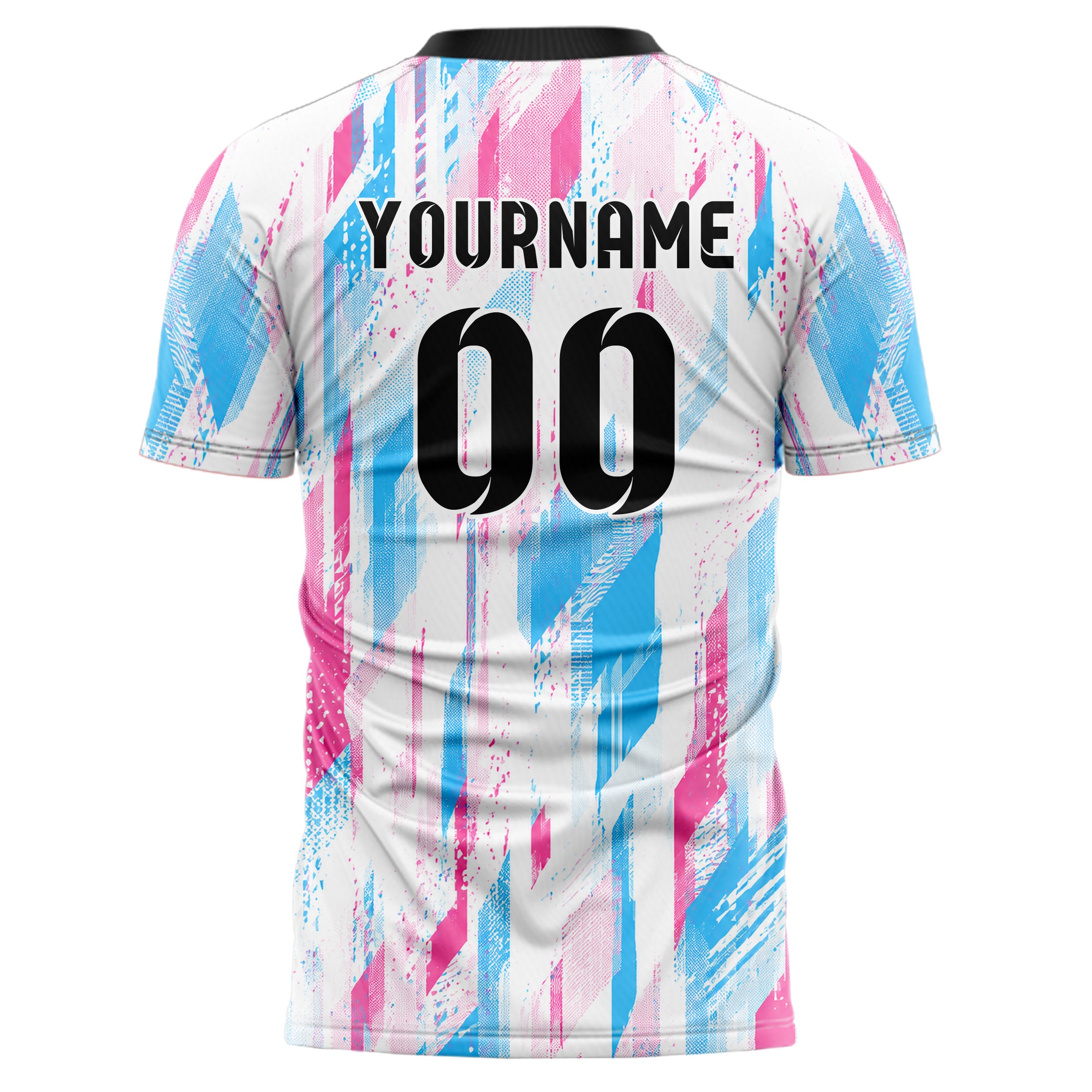 Weiss lebendiges abstrakte Linien Polygon Shards Design 12-0306 individuelles Fußballtrikot back
