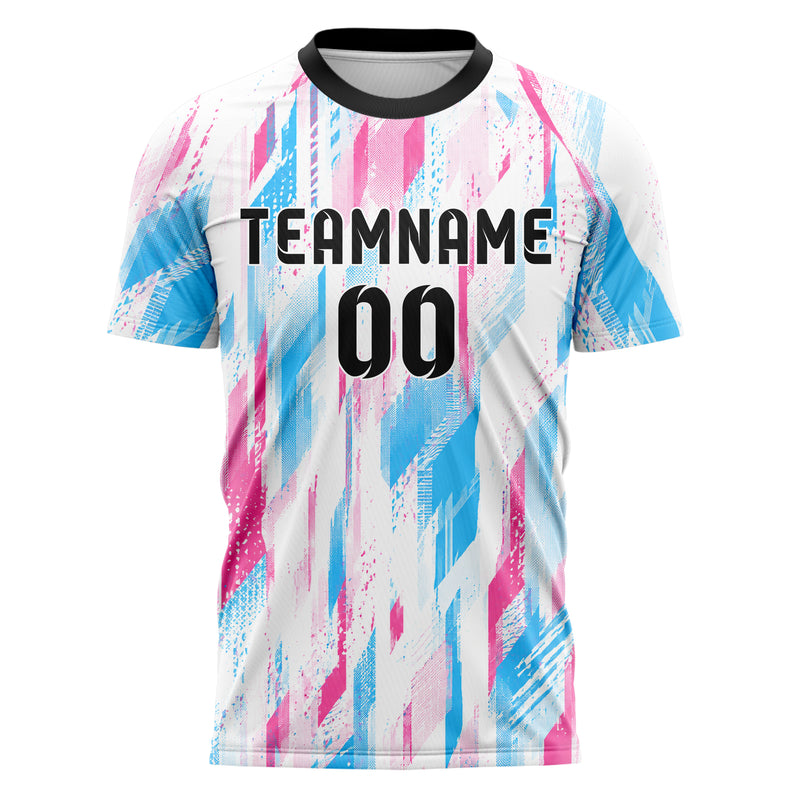 Weiss lebendiges abstrakte Linien Polygon Shards Design 12-0306 individuelles Fußballtrikot front