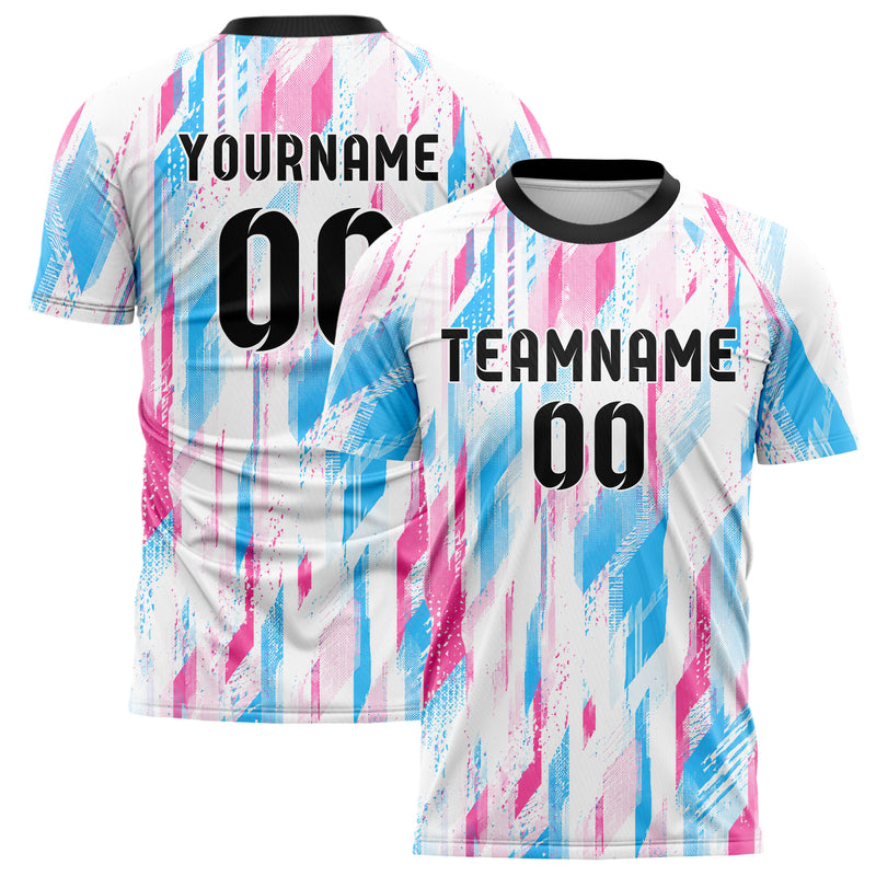 Weiss lebendiges abstrakte Linien Polygon Shards Design 12-0306 individuelles Fußballtrikot main