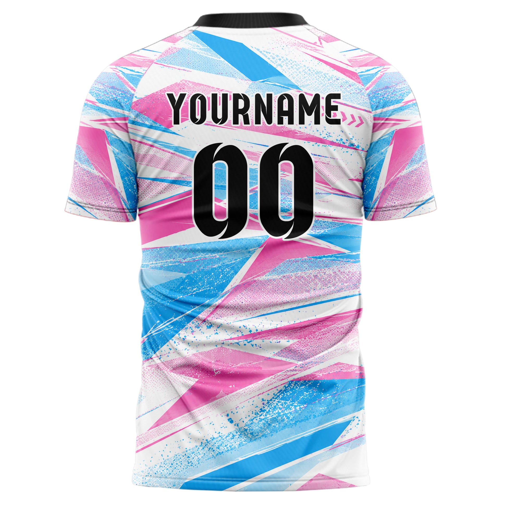 Weiss lebendiges abstrakte Linien Polygon Shards Design 12-0498 individuelles Fußballtrikot back