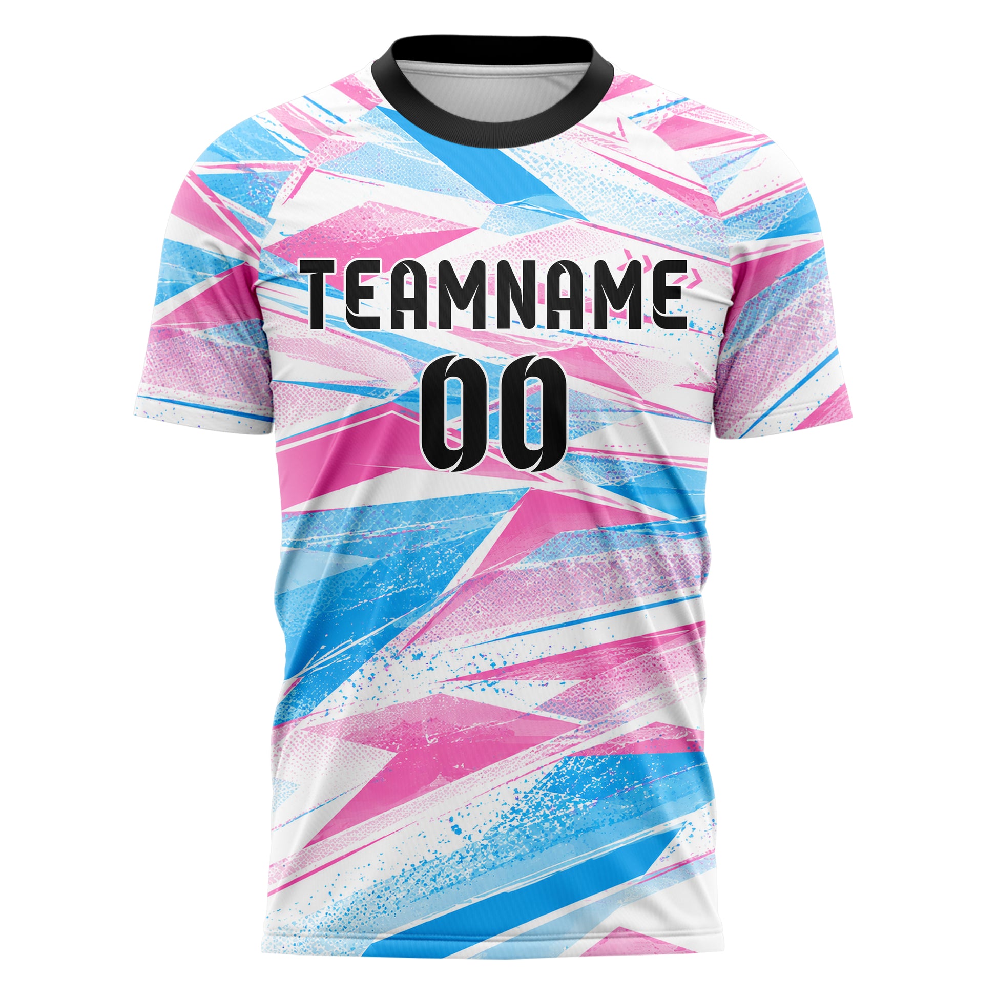Weiss lebendiges abstrakte Linien Polygon Shards Design 12-0498 individuelles Fußballtrikot front