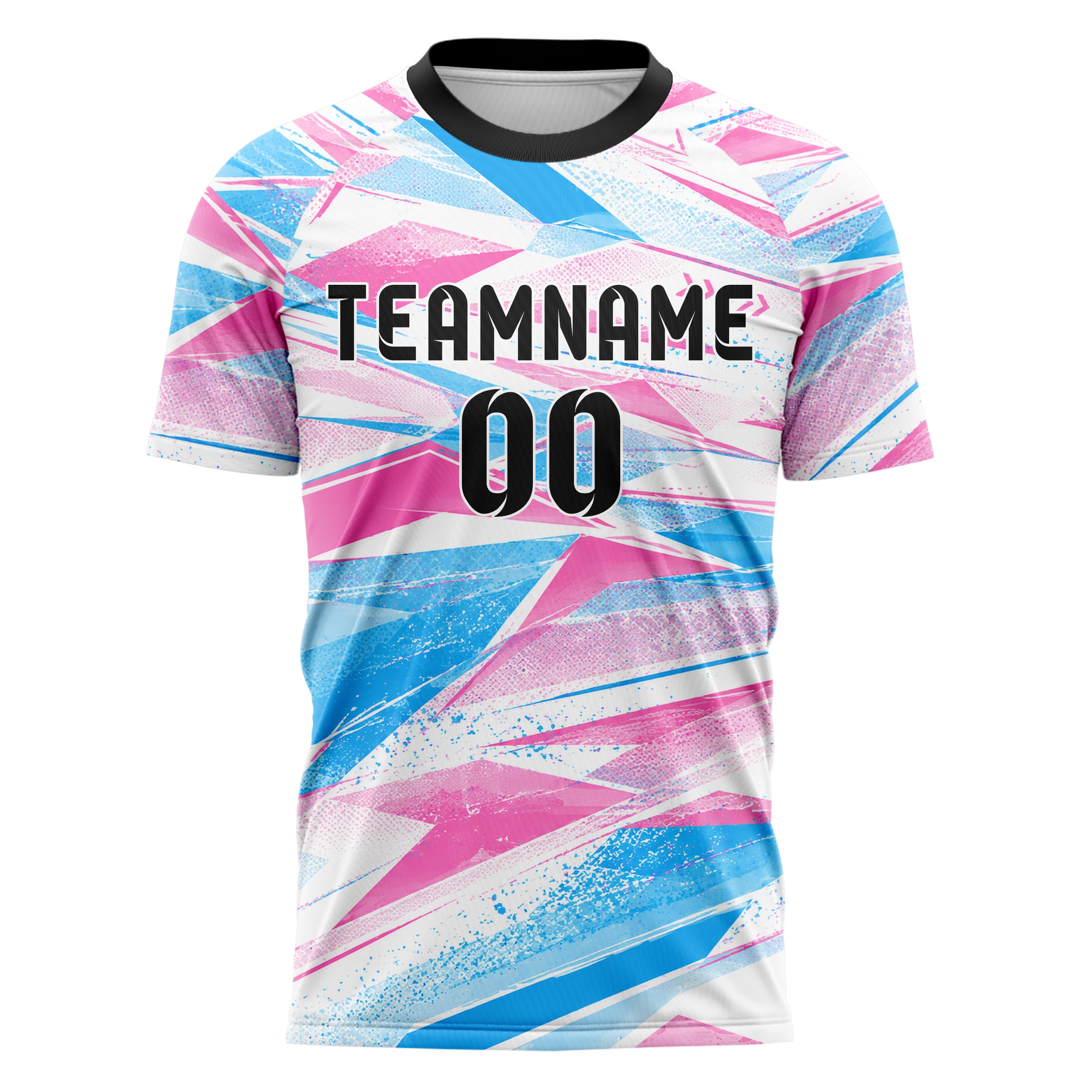 Weiss lebendiges abstrakte Linien Polygon Shards Design 12-0498 individuelles Fußballtrikot front