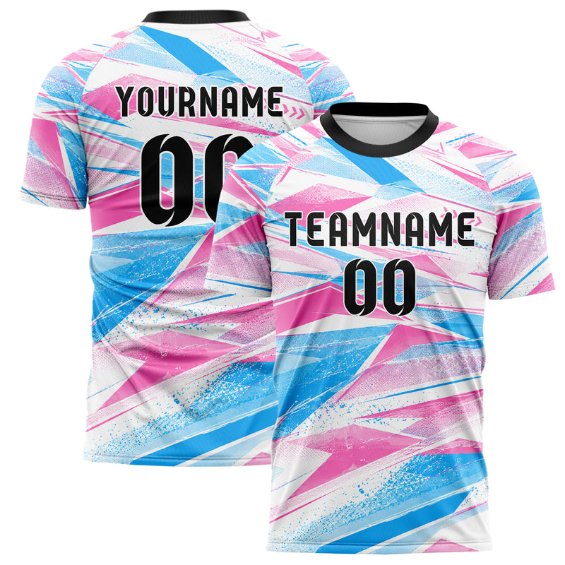Weiss lebendiges abstrakte Linien Polygon Shards Design 12-0498 individuelles Fußballtrikot main