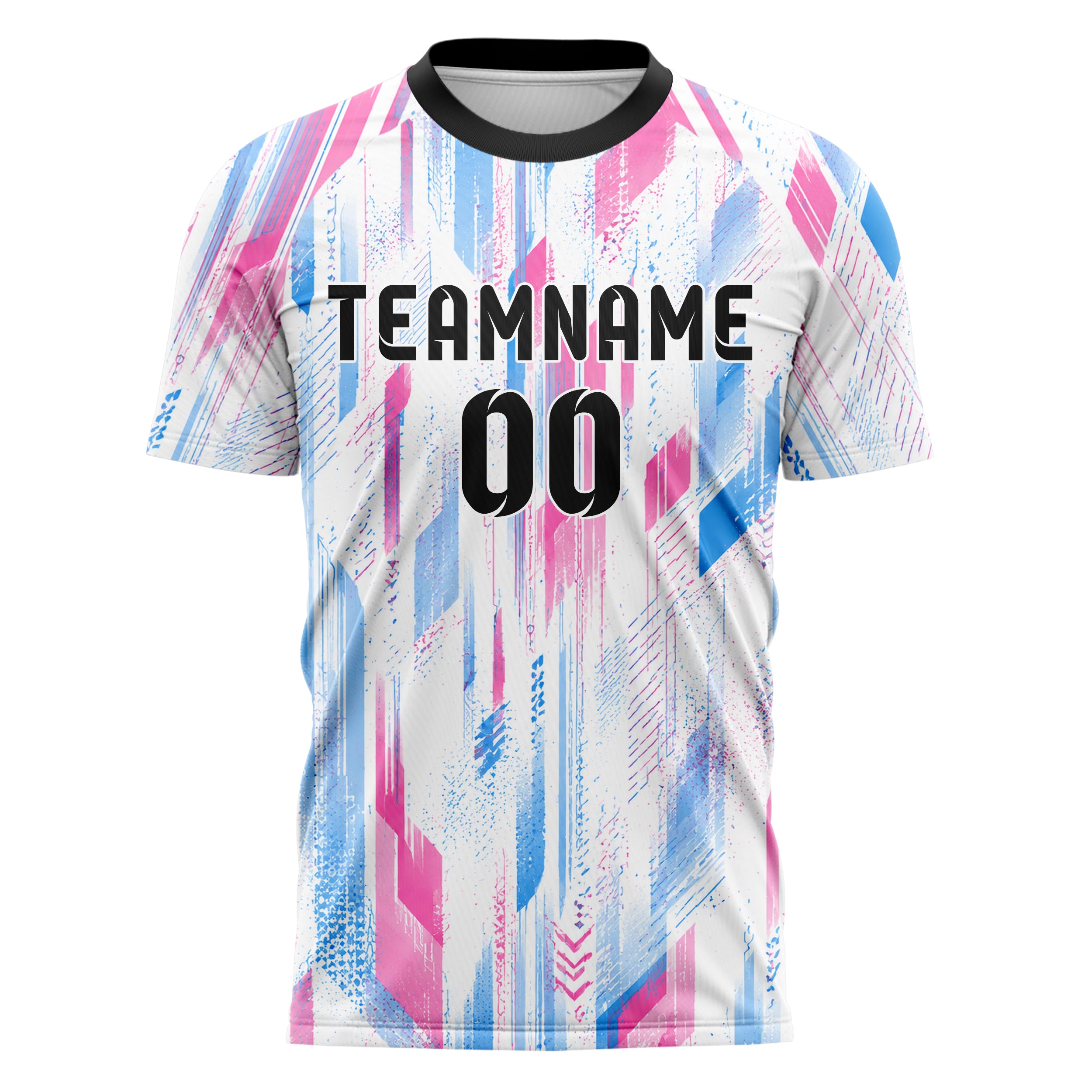 Weiss lebendiges abstrakte Linien Speckles Line Accents Design 12-0024 individuelles Fußballtrikot front