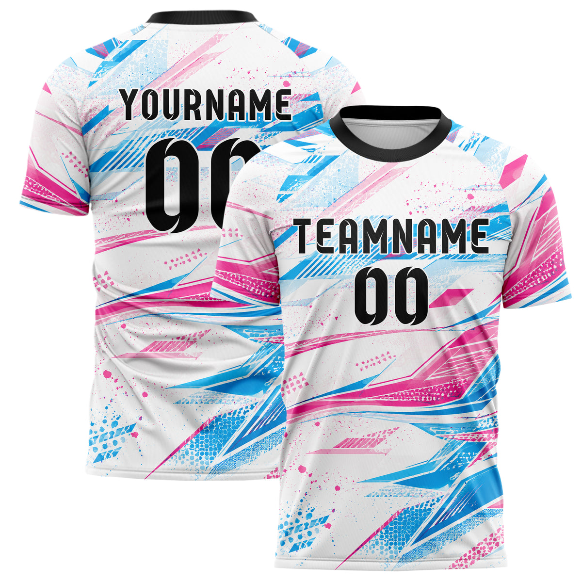 Weiss lebendiges abstrakte Linien Speckles Line Accents Design 12-0120 individuelles Fußballtrikot main