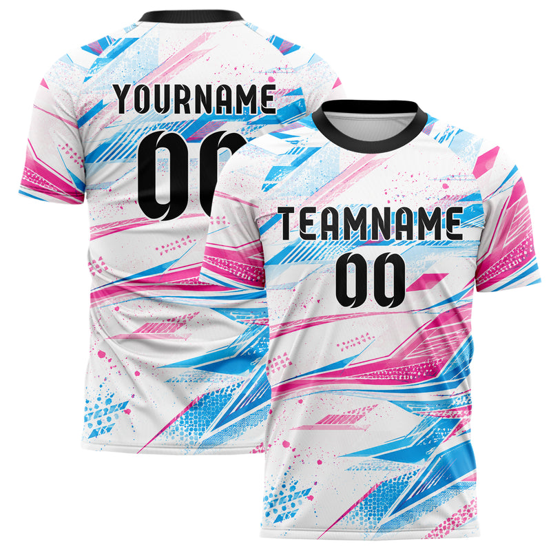 Weiss lebendiges abstrakte Linien Speckles Line Accents Design 12-0120 individuelles Fußballtrikot main