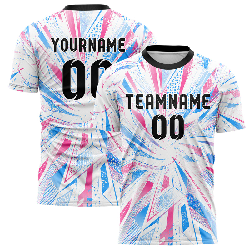 Weiss lebendiges abstrakte Linien Speckles Line Accents Design 12-0168 individuelles Fußballtrikot main