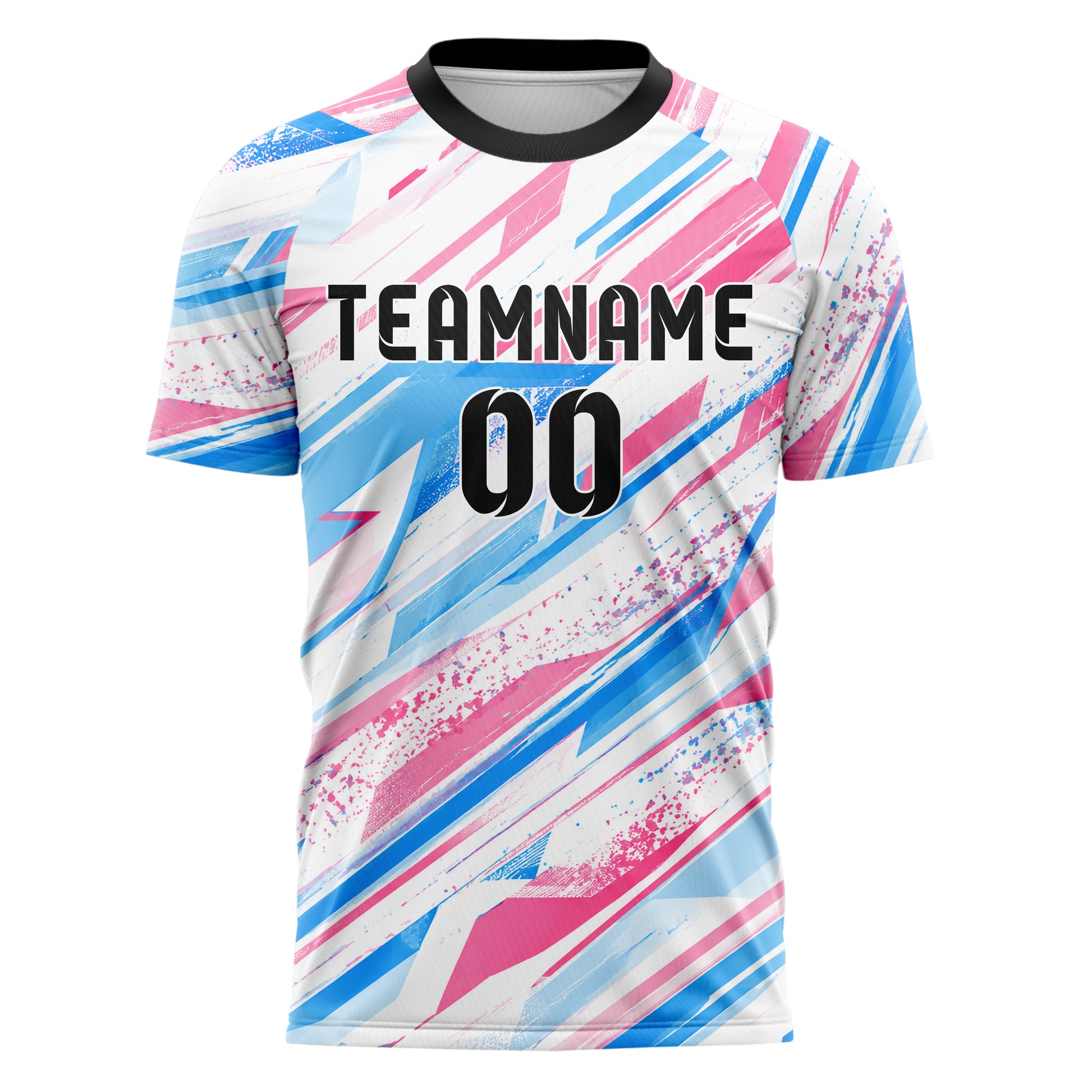 Weiss lebendiges abstrakte Linien Speckles Line Accents Design 12-0576 individuelles Fußballtrikot front