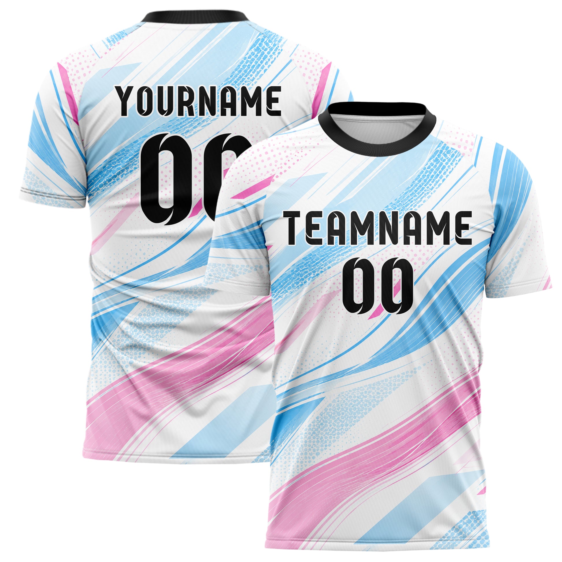 Weiss lebendiges abstrakte Linien wavy Parallel Curves Design 12-0342 individuelles Fußballtrikot main