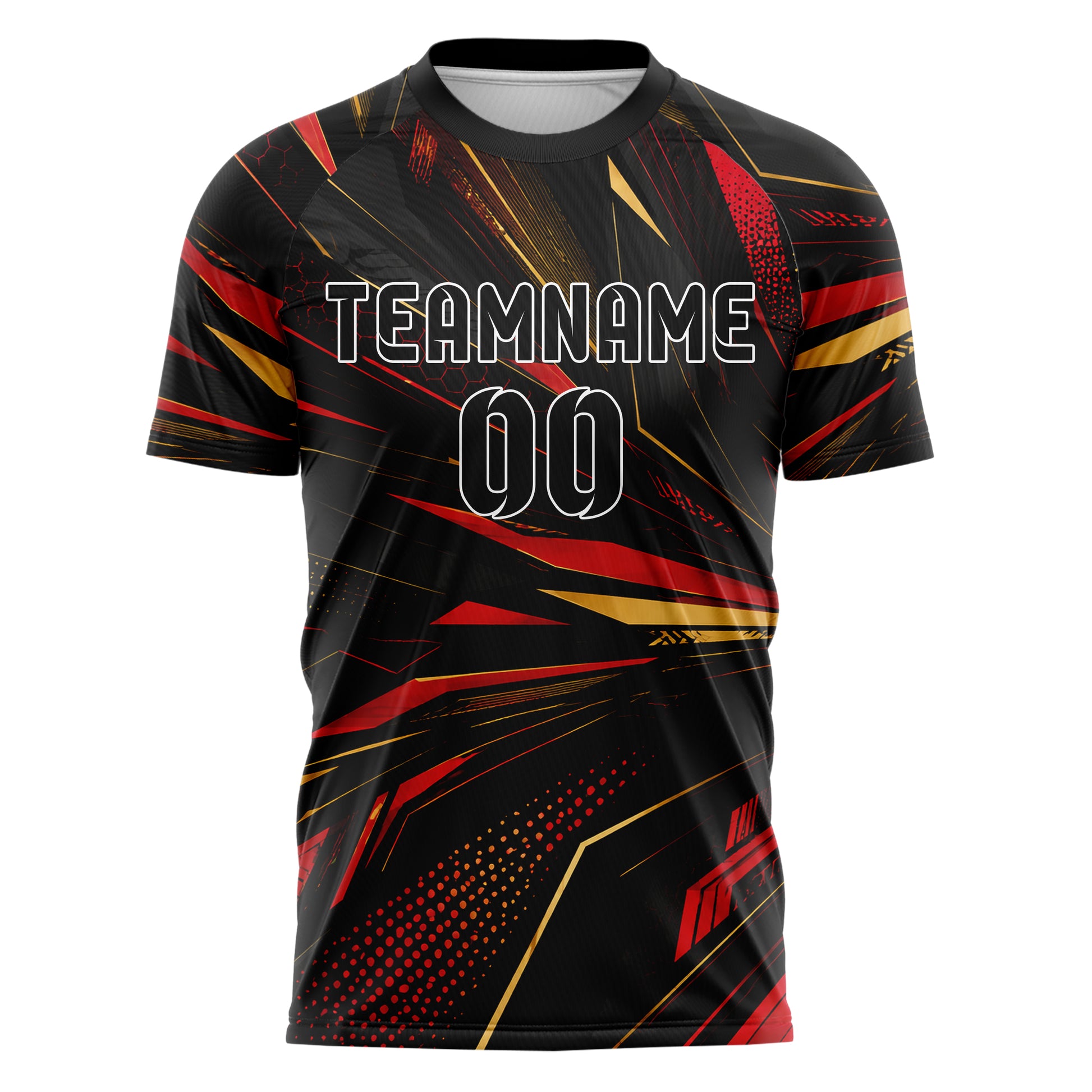 Schwarz dunkles abstrakte Linien asymmetrische Vector Panels Design 12-0025 individuelles Fußballtrikot front