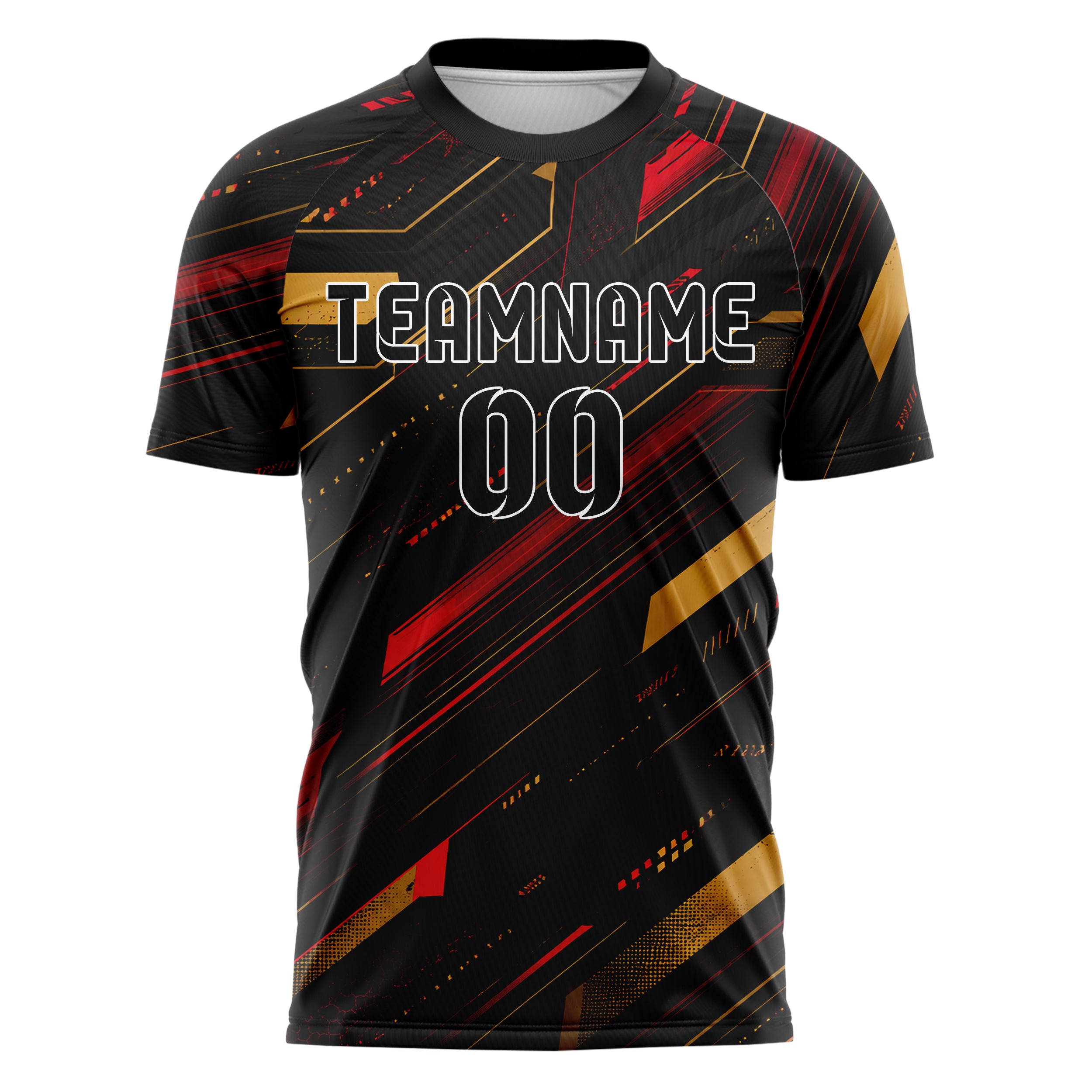 Schwarz dunkles abstrakte Linien asymmetrische Vector Panels Design 12-0217 individuelles Fußballtrikot front