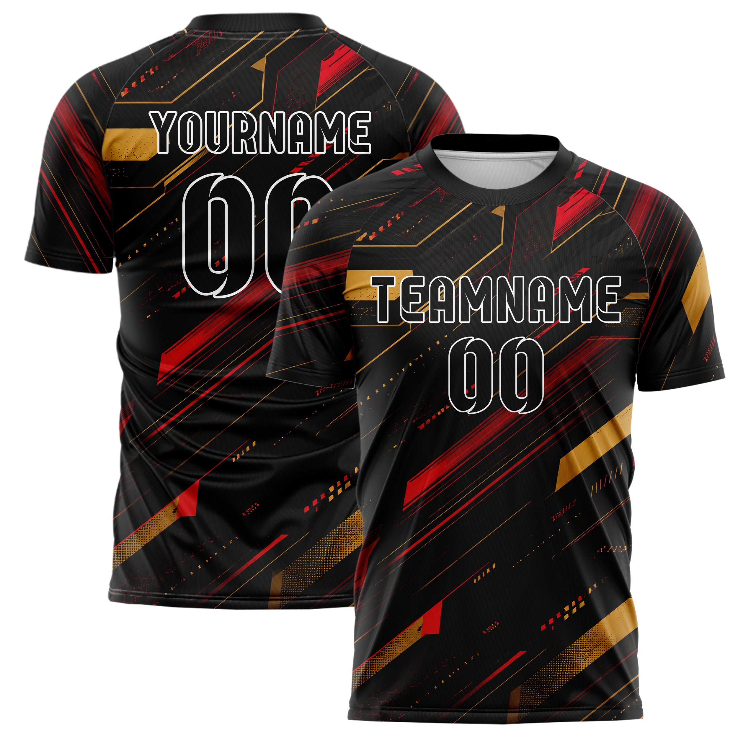 Schwarz dunkles abstrakte Linien asymmetrische Vector Panels Design 12-0217 individuelles Fußballtrikot main