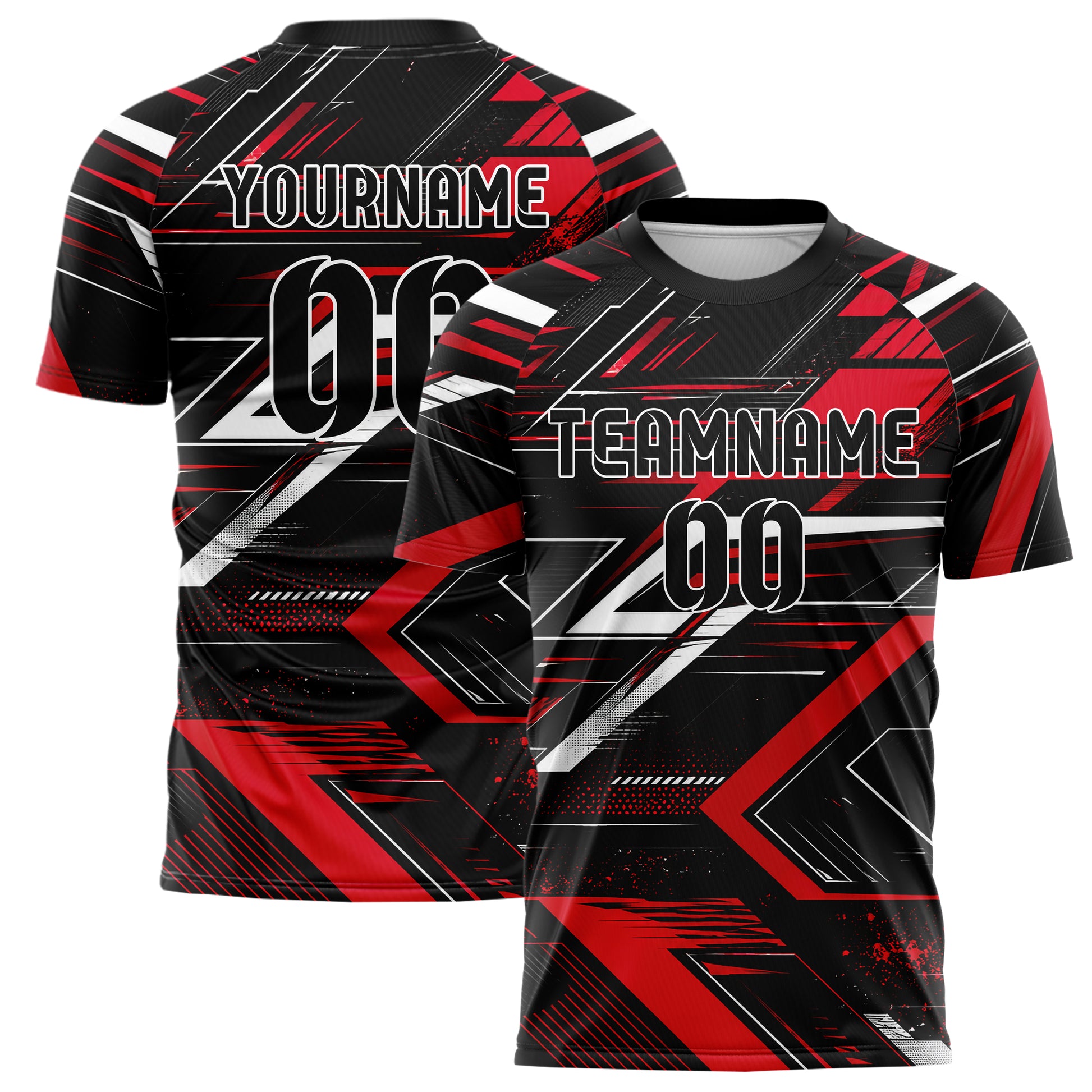 Schwarz dunkles abstrakte Linien asymmetrische Vector Panels Design 12-0329 individuelles Fußballtrikot main