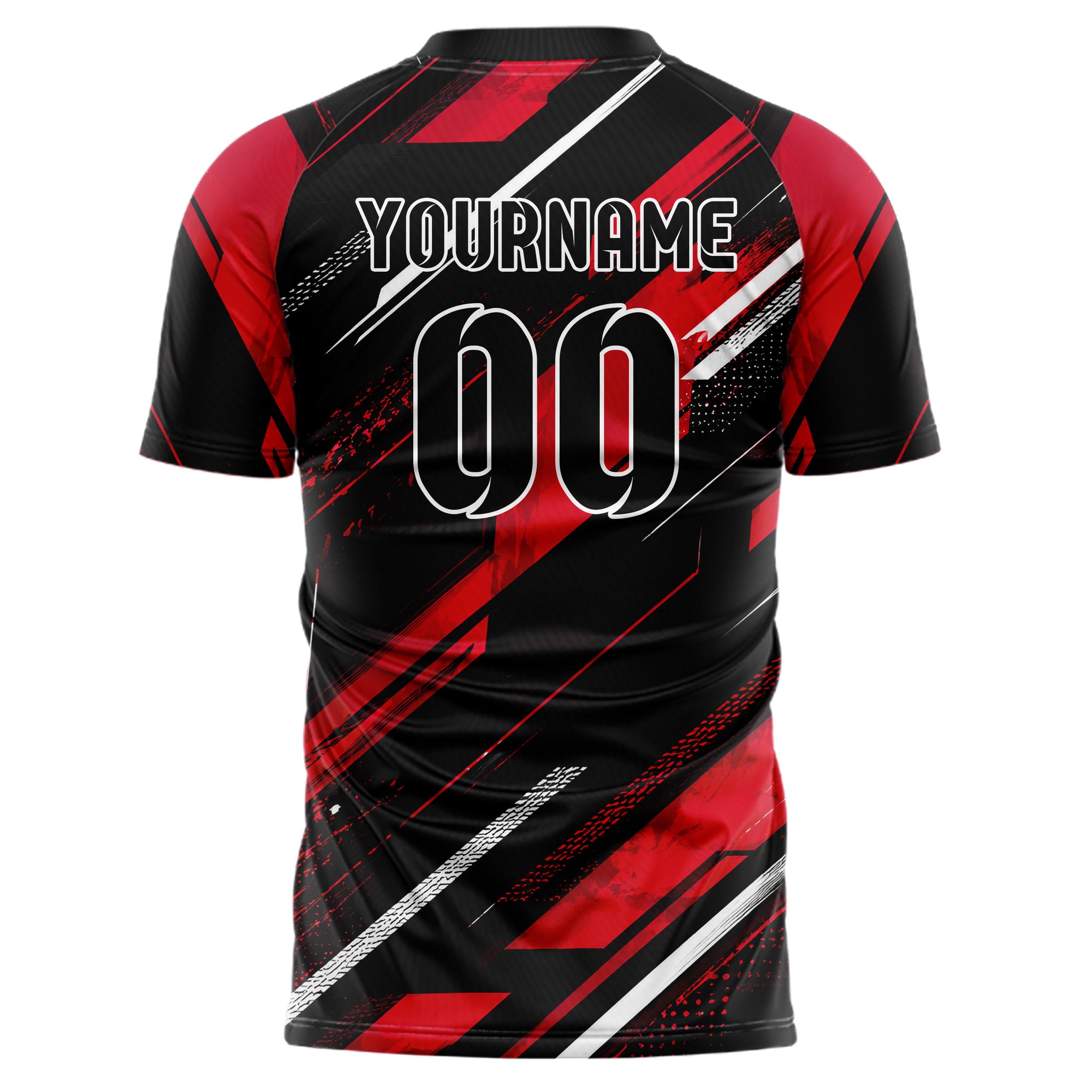 Schwarz dunkles abstrakte Linien diagonale Streamlines Design 12-0059 individuelles Fußballtrikot back