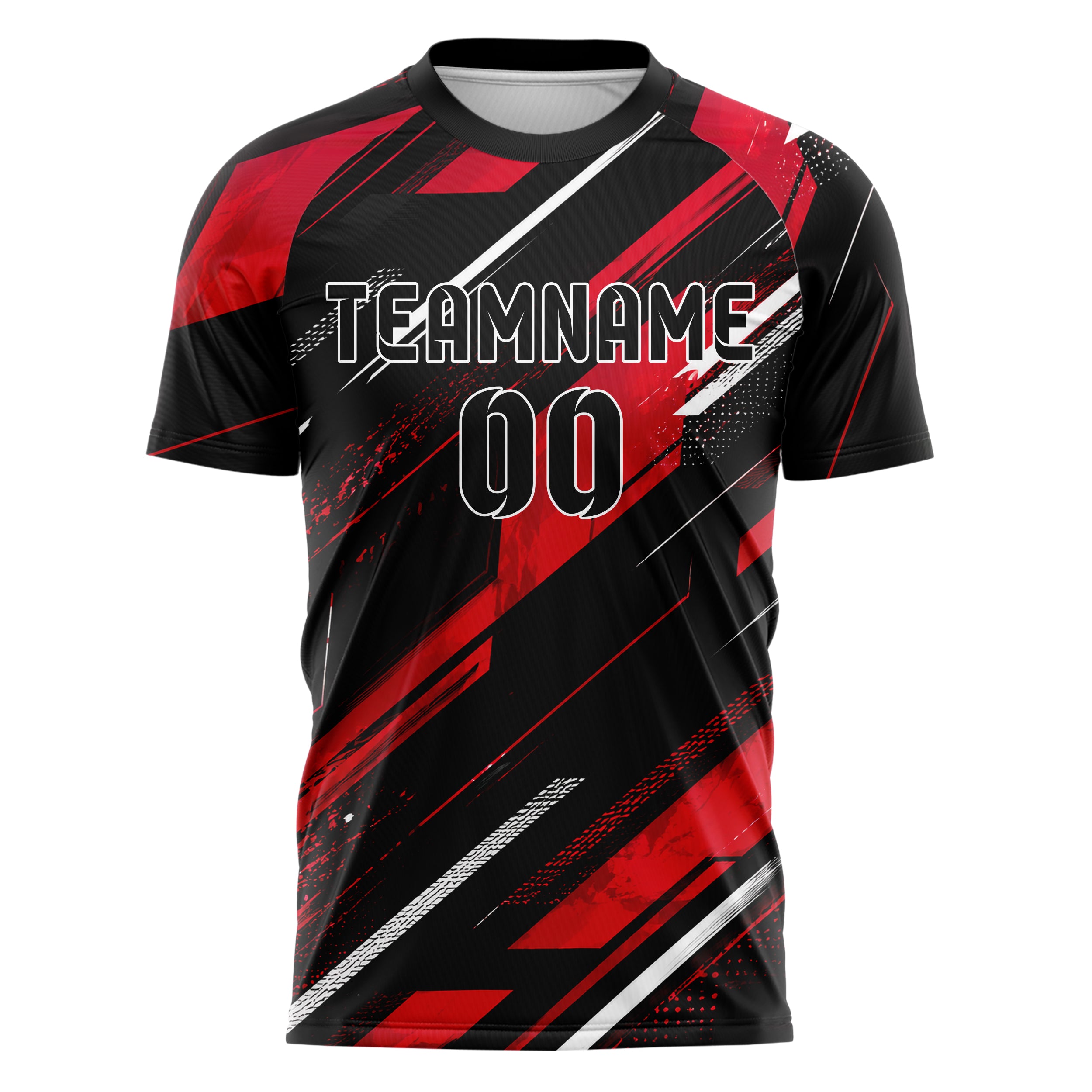 Schwarz dunkles abstrakte Linien diagonale Streamlines Design 12-0059 individuelles Fußballtrikot front