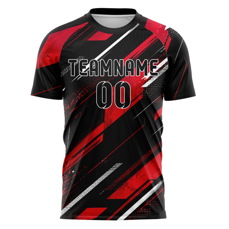Schwarz dunkles abstrakte Linien diagonale Streamlines Design 12-0059 individuelles Fußballtrikot front