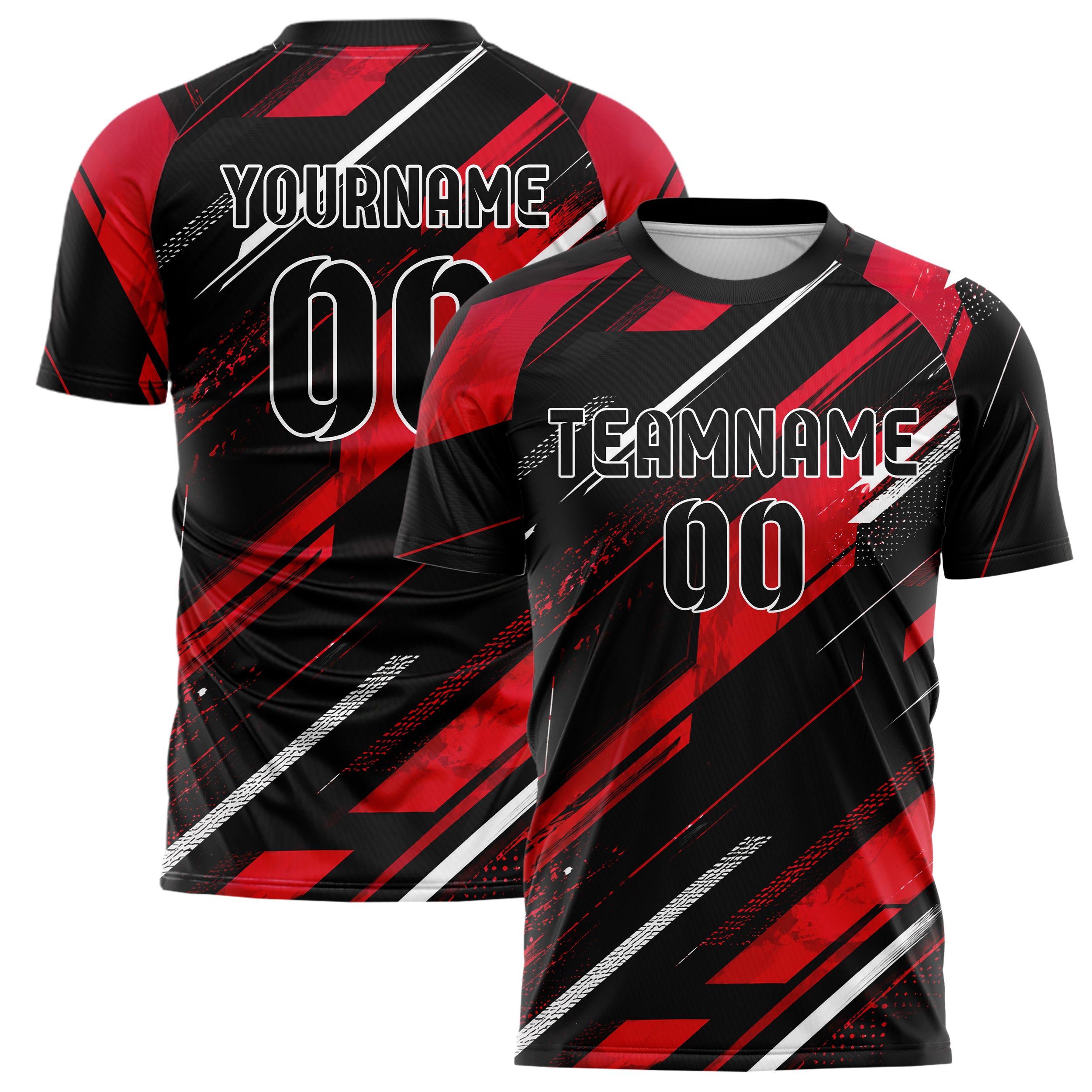 Schwarz dunkles abstrakte Linien diagonale Streamlines Design 12-0059 individuelles Fußballtrikot main