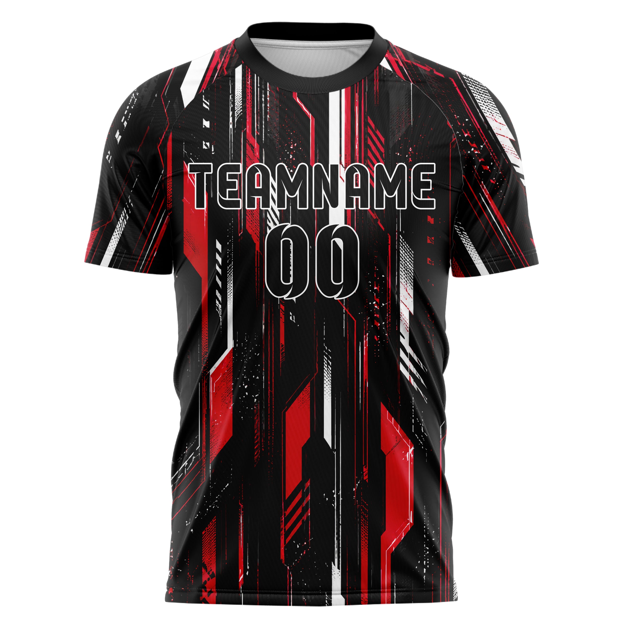 Schwarz dunkles abstrakte Linien diagonale Streamlines Design 12-0227 individuelles Fußballtrikot front