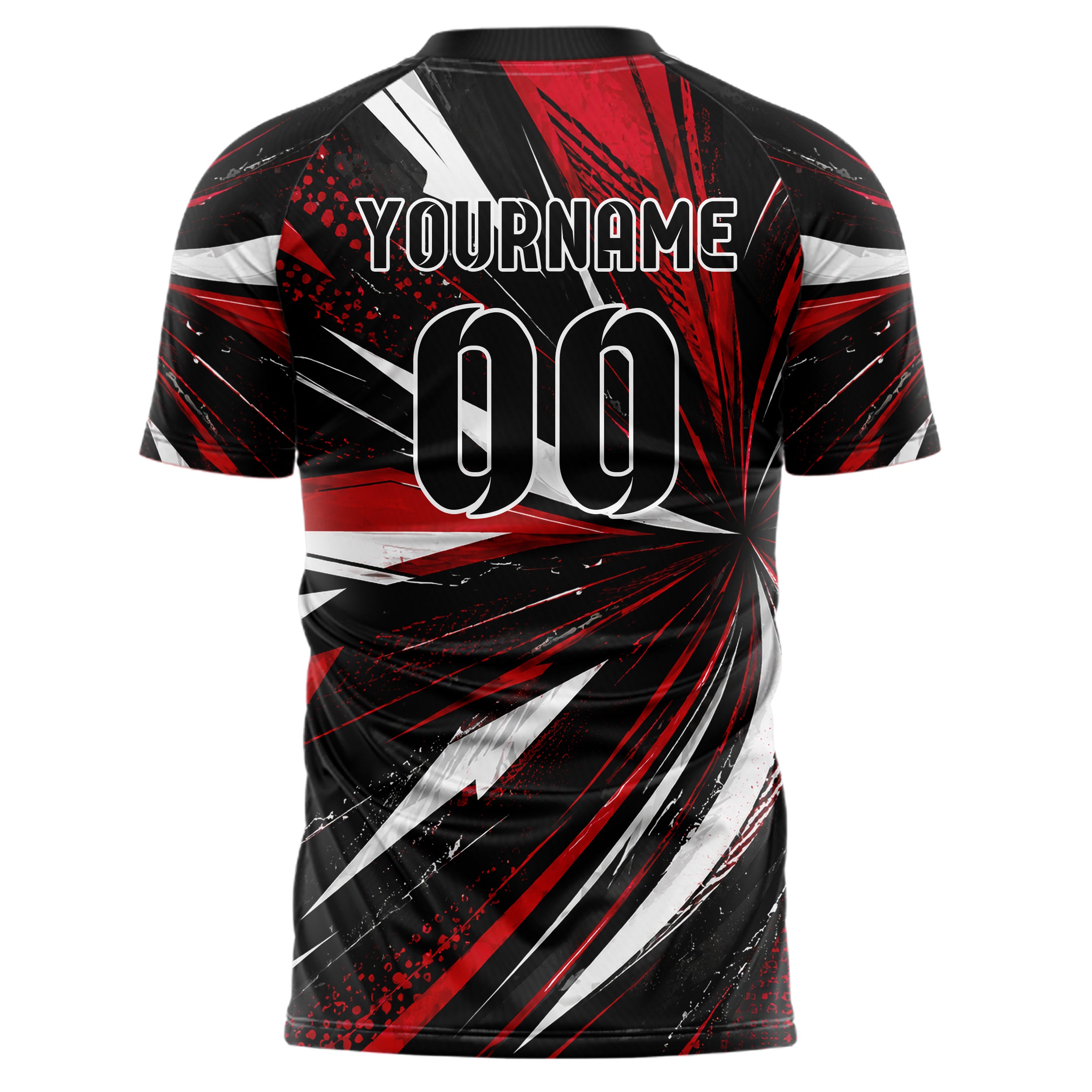 Schwarz dunkles abstrakte Linien diagonale Streamlines Design 12-0275 individuelles Fußballtrikot back