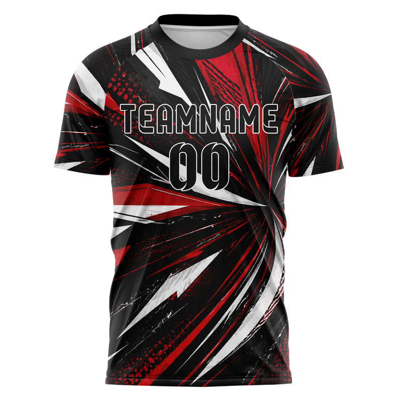 Schwarz dunkles abstrakte Linien diagonale Streamlines Design 12-0275 individuelles Fußballtrikot front