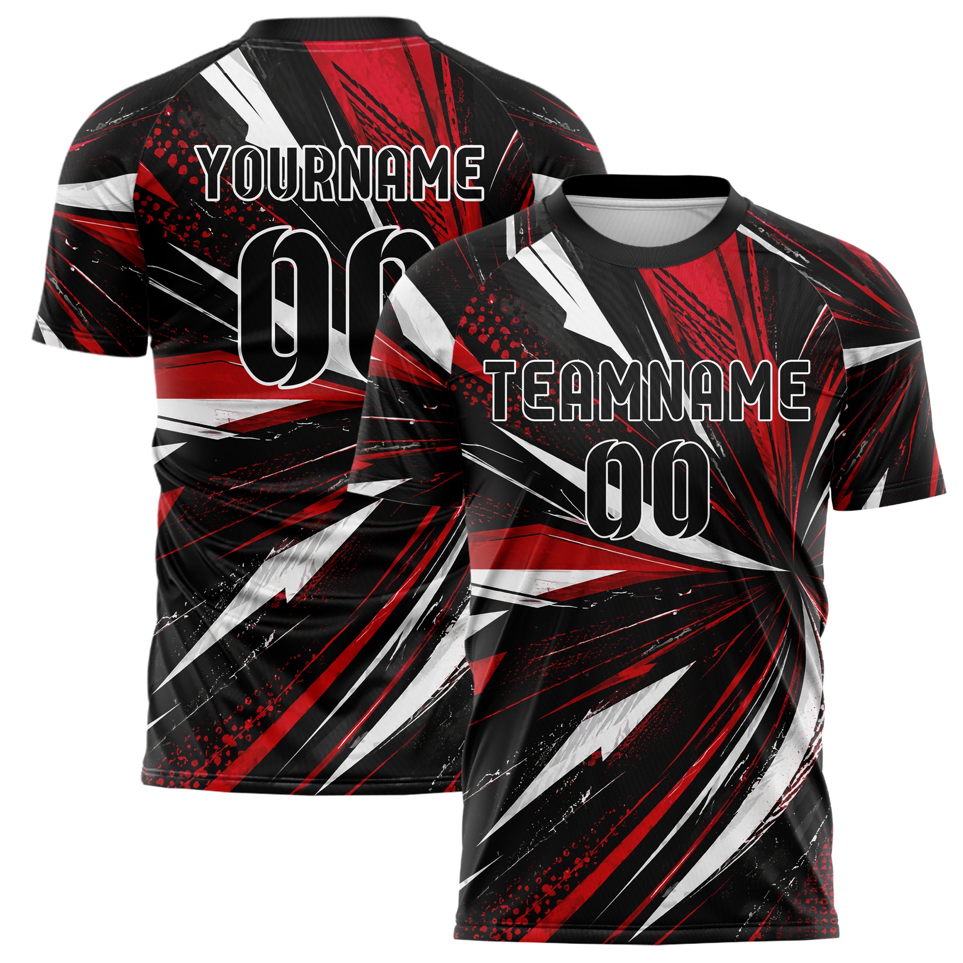Schwarz dunkles abstrakte Linien diagonale Streamlines Design 12-0275 individuelles Fußballtrikot main