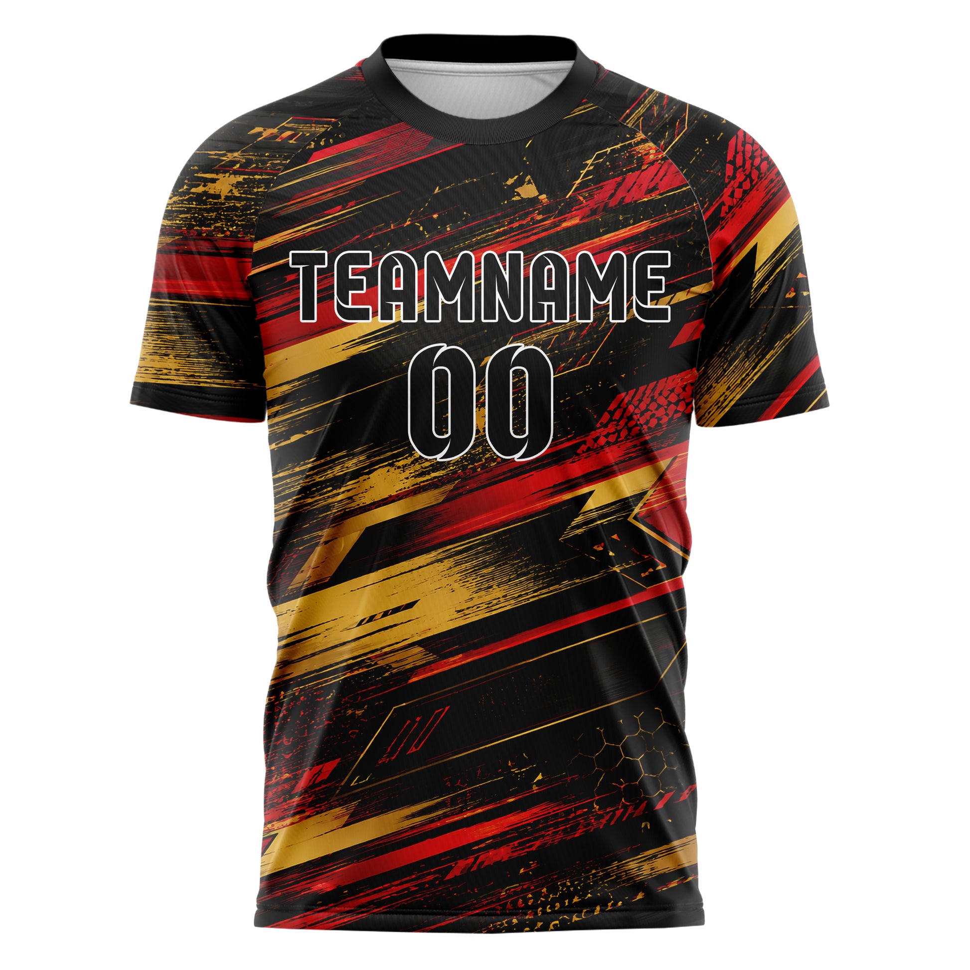 Schwarz dunkles abstrakte Linien diagonale Streamlines Design 12-0547 individuelles Fußballtrikot front