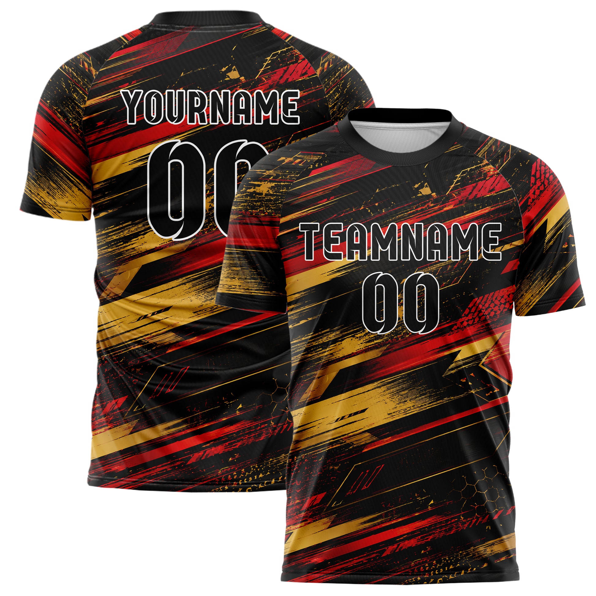 Schwarz dunkles abstrakte Linien diagonale Streamlines Design 12-0547 individuelles Fußballtrikot main