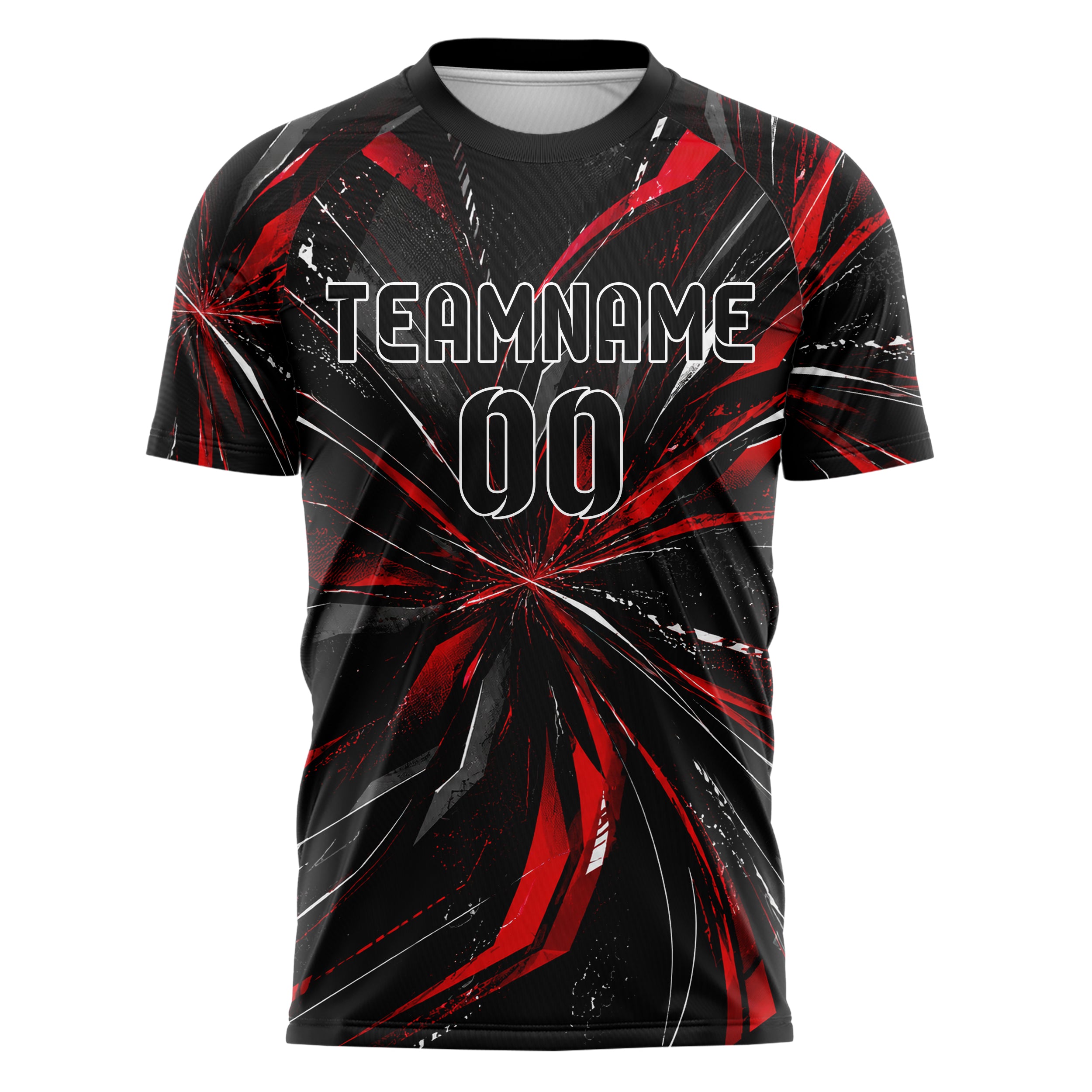 Schwarz dunkles abstrakte Linien Speckles Line Accents Design 12-0392 individuelles Fußballtrikot front