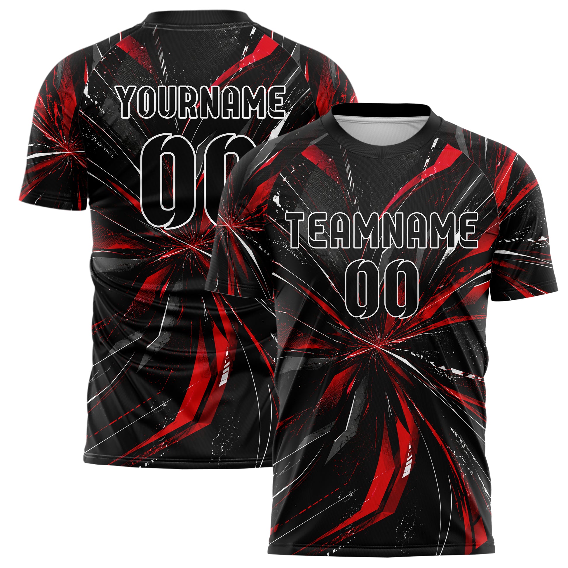 Schwarz dunkles abstrakte Linien Speckles Line Accents Design 12-0392 individuelles Fußballtrikot main
