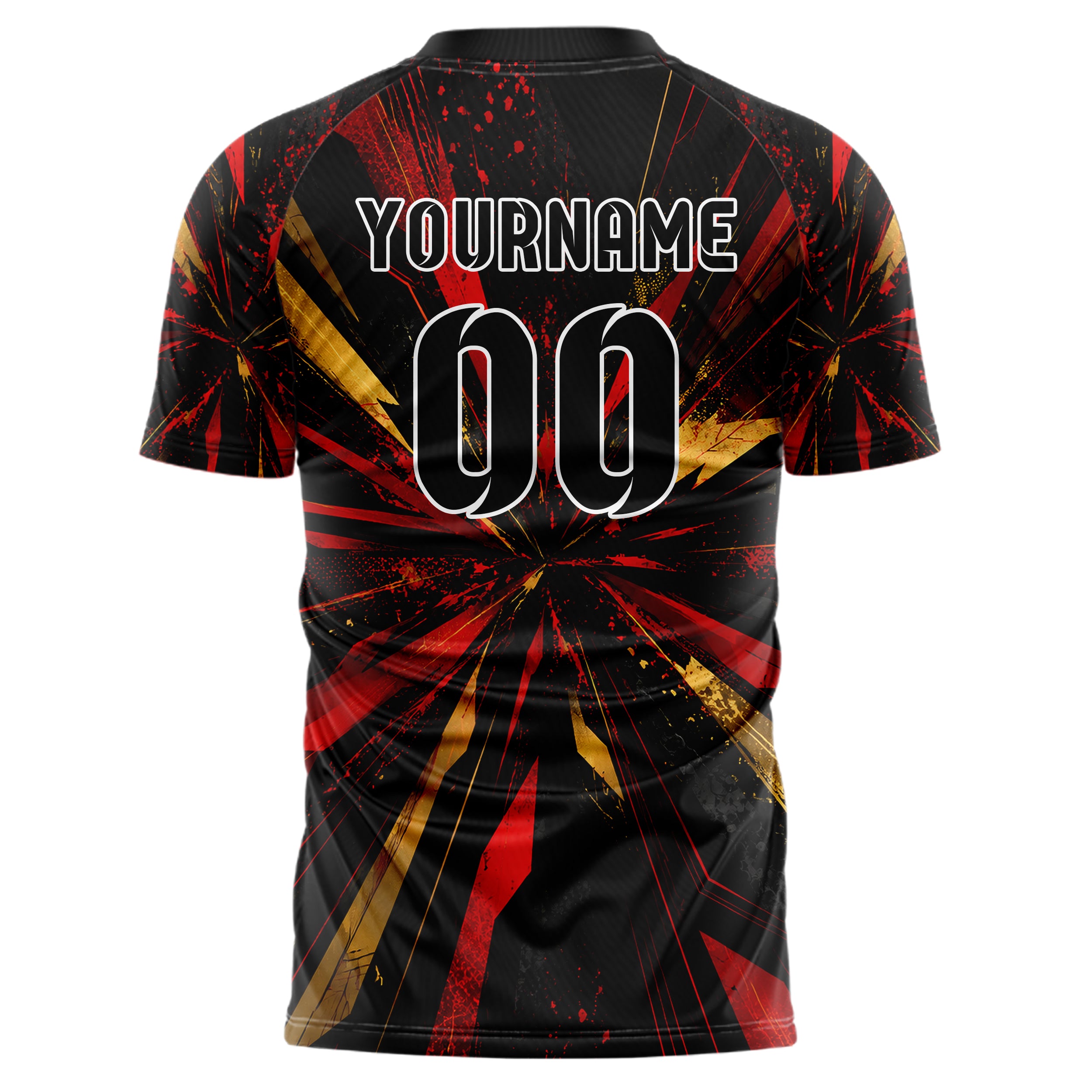 Schwarz dunkles abstrakte Linien Speckles Line Accents Design 12-0424 individuelles Fußballtrikot back