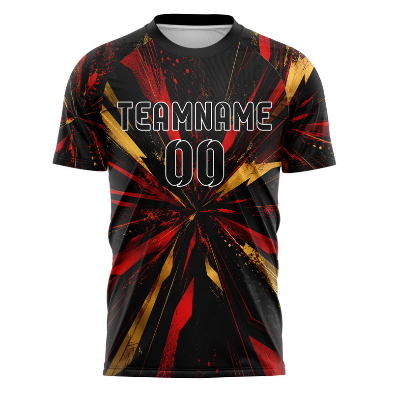 Schwarz dunkles abstrakte Linien Speckles Line Accents Design 12-0424 individuelles Fußballtrikot front
