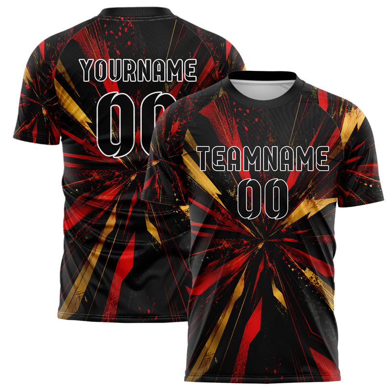 Schwarz dunkles abstrakte Linien Speckles Line Accents Design 12-0424 individuelles Fußballtrikot main
