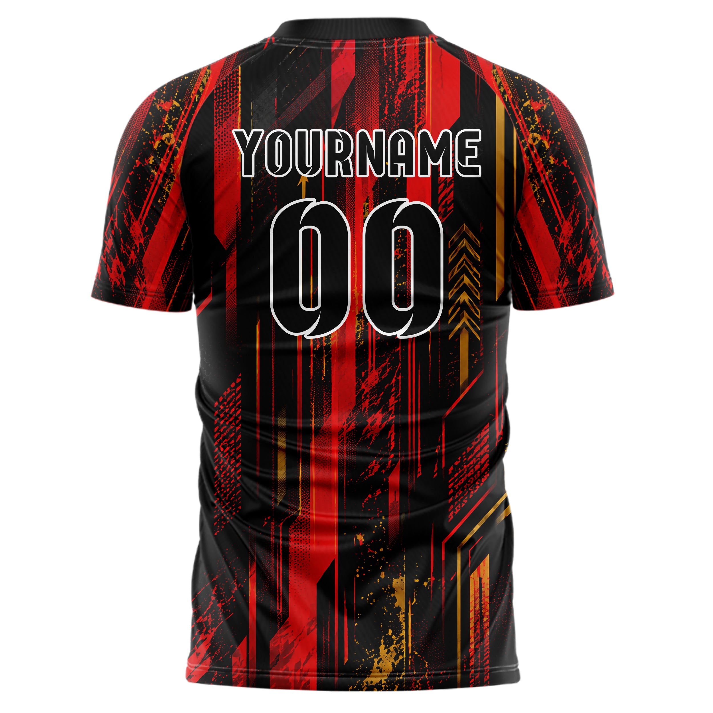 Schwarz dunkles abstrakte Linien Speckles Line Accents Design 12-0472 individuelles Fußballtrikot back